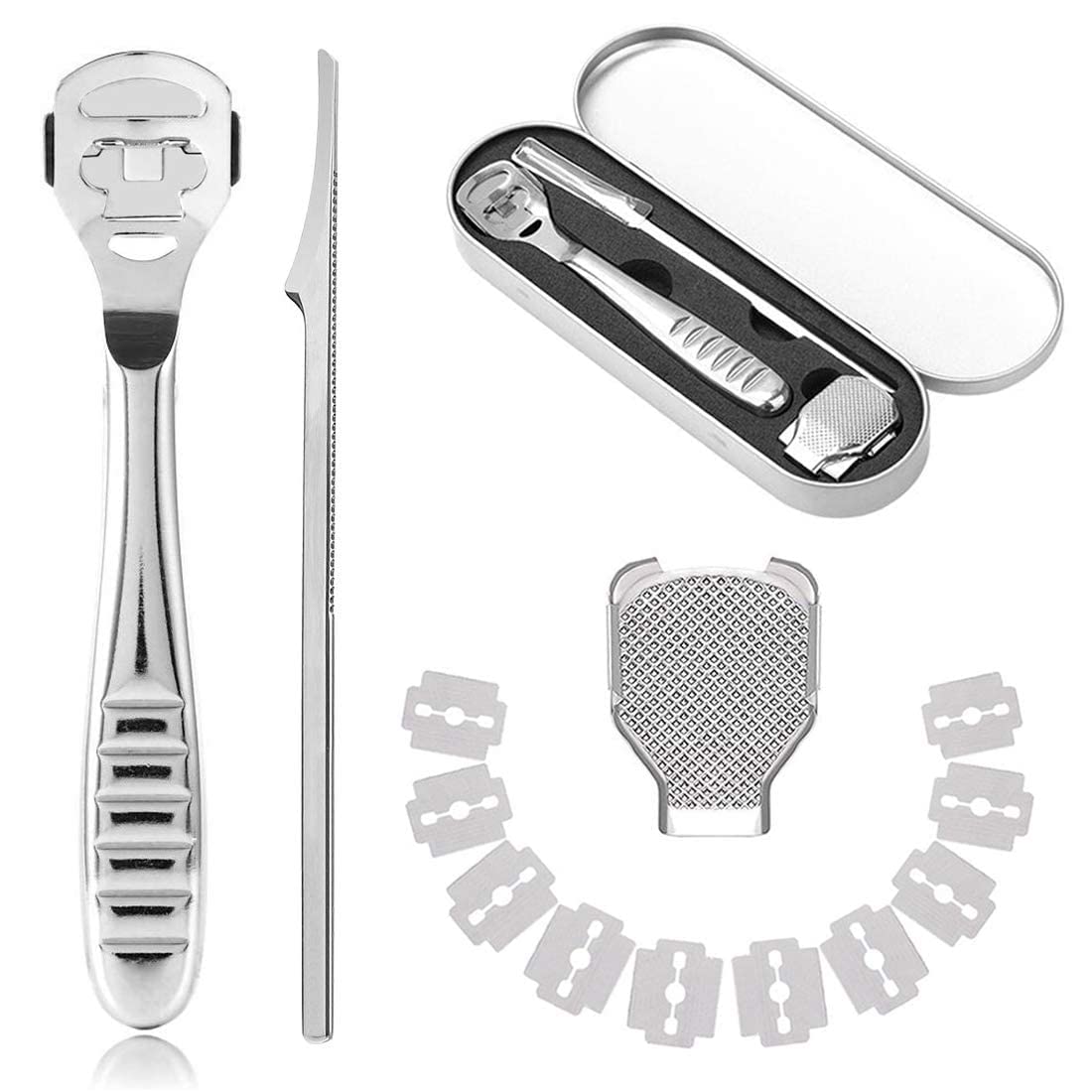 Professional foot scraper, foot scraper set, stainless steel foot scraper, corpus callosum remover, corpus callosum razor set, hard skin remover, dead skin and hard skin foot scraper