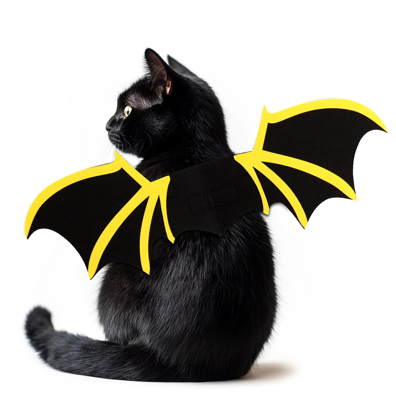 FUTERLYCat Bat Wings, Pet Cat Bat Costume, Puppy Cat Wings for Halloween Party Decoration, Cute Cat Halloween Costumes, Kitten Bat Wings, Puppy Cat Dress Up Accessories,Yellow