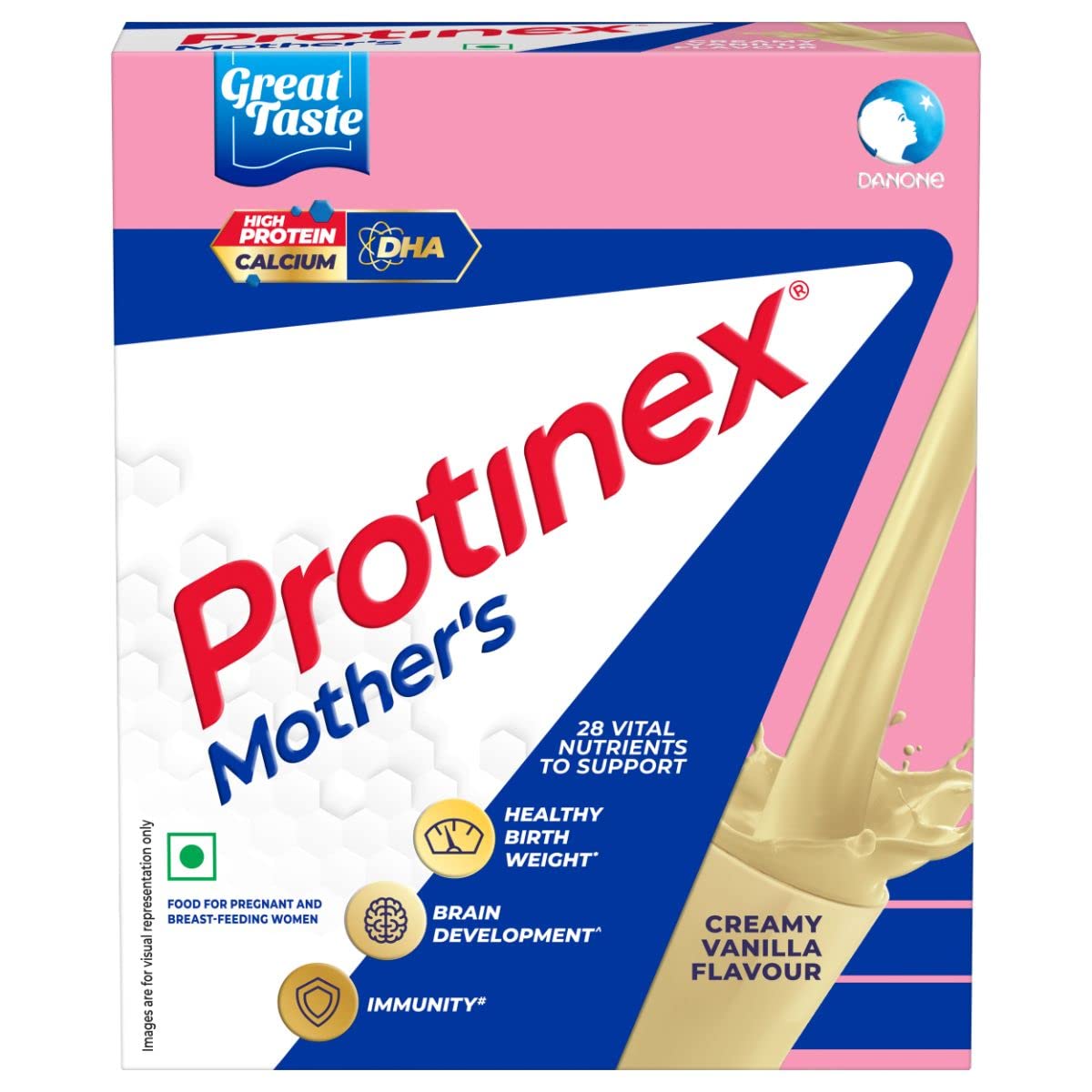 Protinex Mother's Nutritional Mix - (Vanilla Flavor, 250 Gms, BIB) with 28 Vital Nutrients to Support Healthy Birth Weight, Brain Development & Immunity