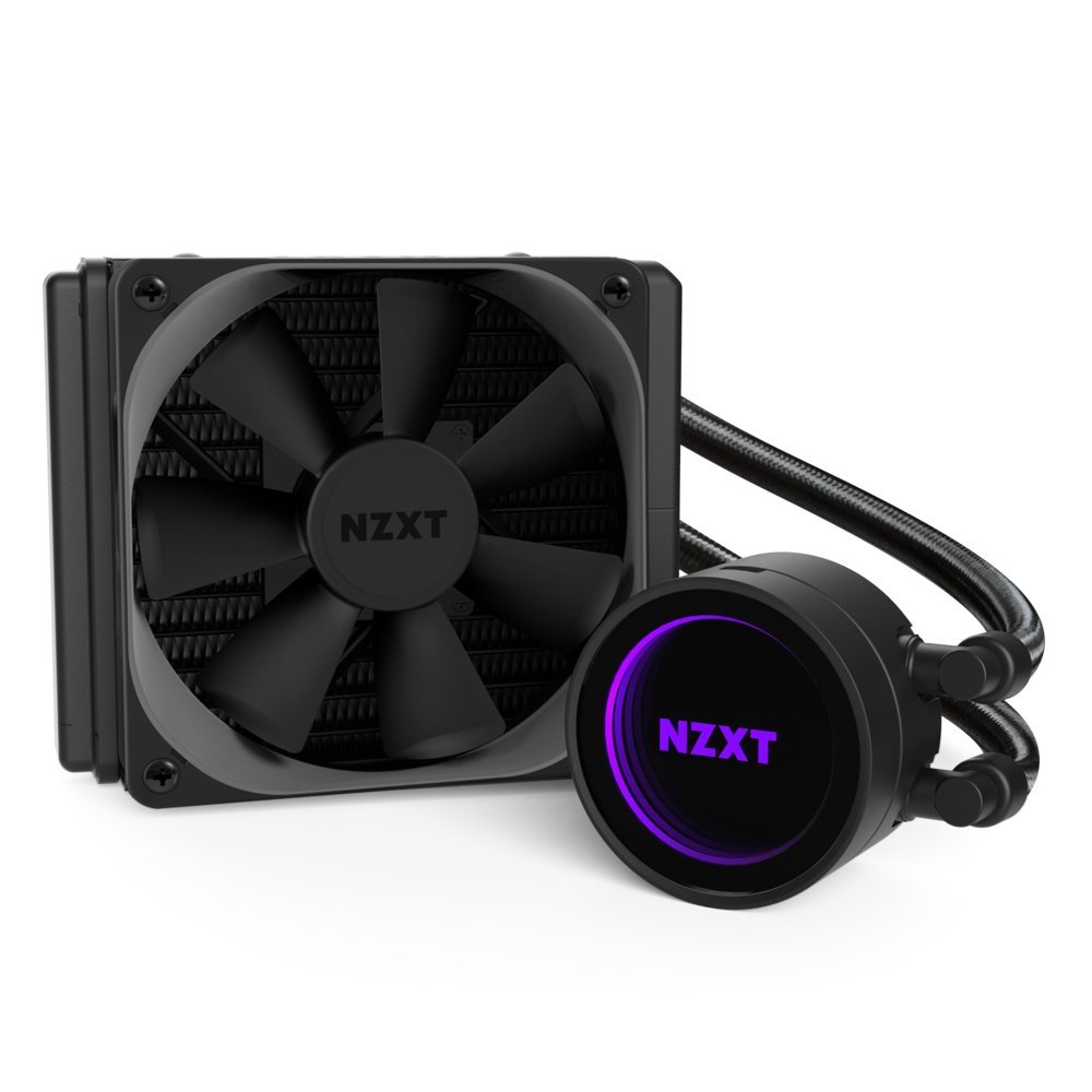 Nzxt Kraken M22 120mm - Rl-Krm22-01 - Aio RGB Cpu Liquid Cooler - Cam-Powered - Infinity Mirror Design - Reinforced Extended Tubing - Aer P120mm Pwm Radiator Fan (Included) Black