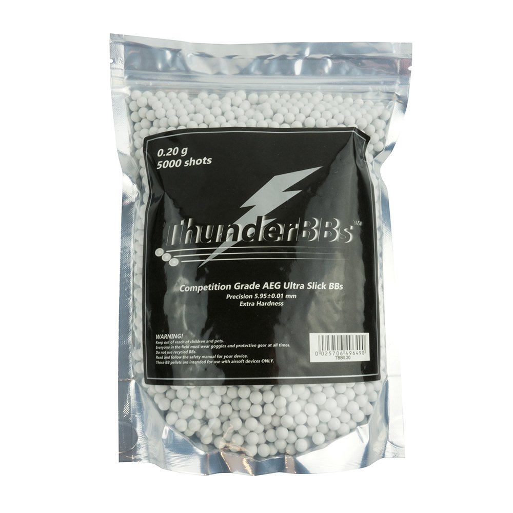 TBB0.20 Airsoft BBS 0.20G, Competition Grade, White, 5000 Rounds/Bag