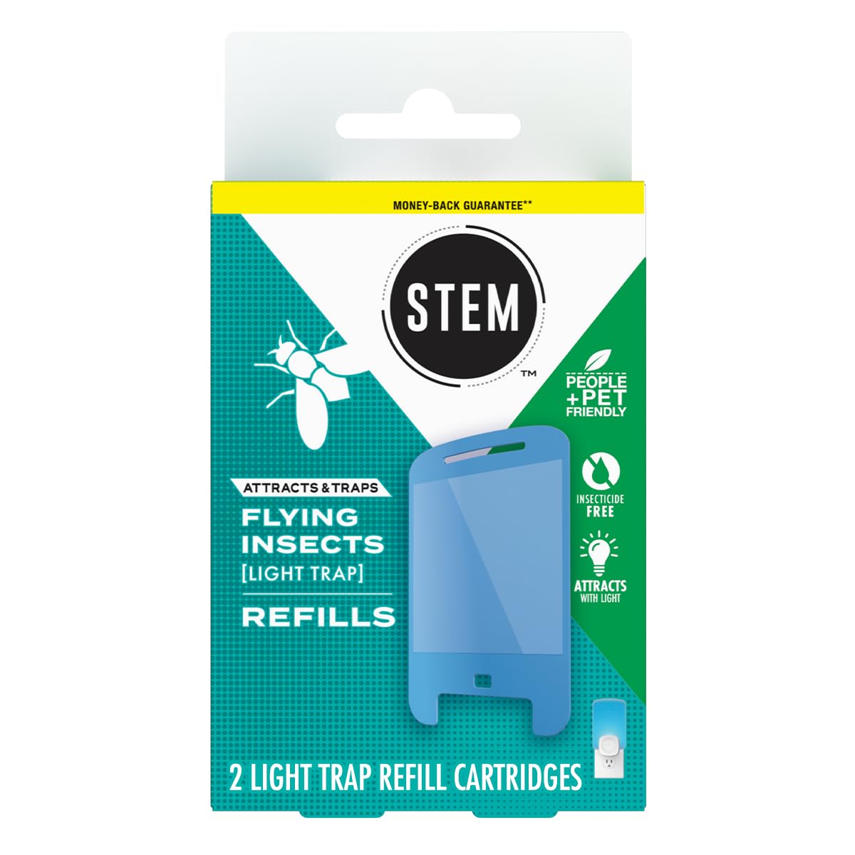 STEM Light Trap Refills, Indoor Fly Trap, Effective Insect Control for Home, Attracts and Traps Flying Insects, Compatible With STEM Light Trap, 2 Count