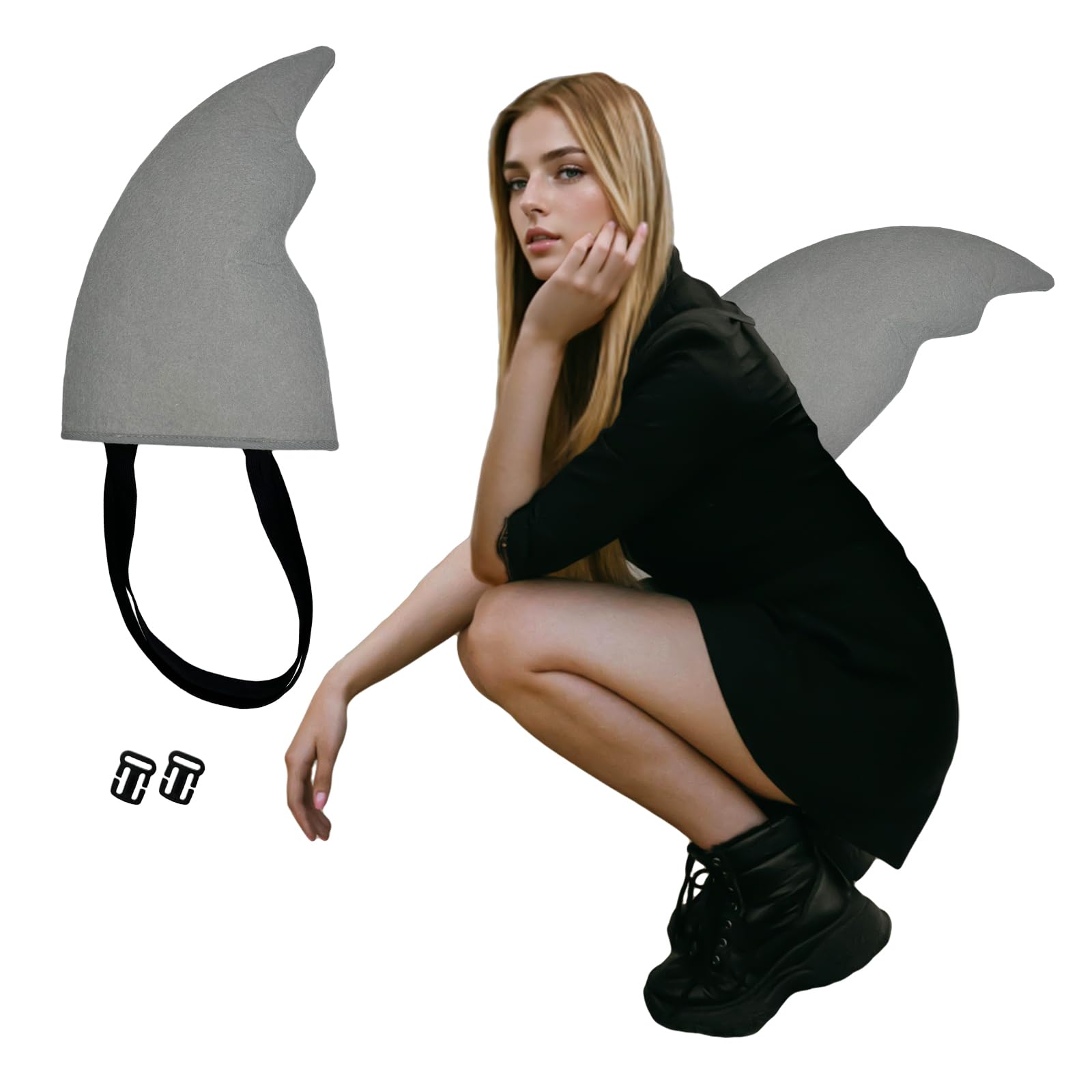 Shark Adventure Costume Fin Gray Shark Accessory Costume Easy to Wear Play Costume Props for Adults Festivals Parties Events Cosplay Dive into a Sea of Fun