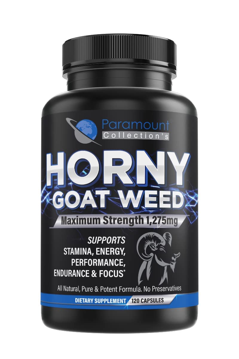 Horny Goat Weed Complex for Men and Women - Maximum Strength - Maca Root, Ginseng, Yohimbine, Saw Palmetto, Muira Puama, Tribulus, L-Arginine - USA Made - Joint & Back Support - 120 Count