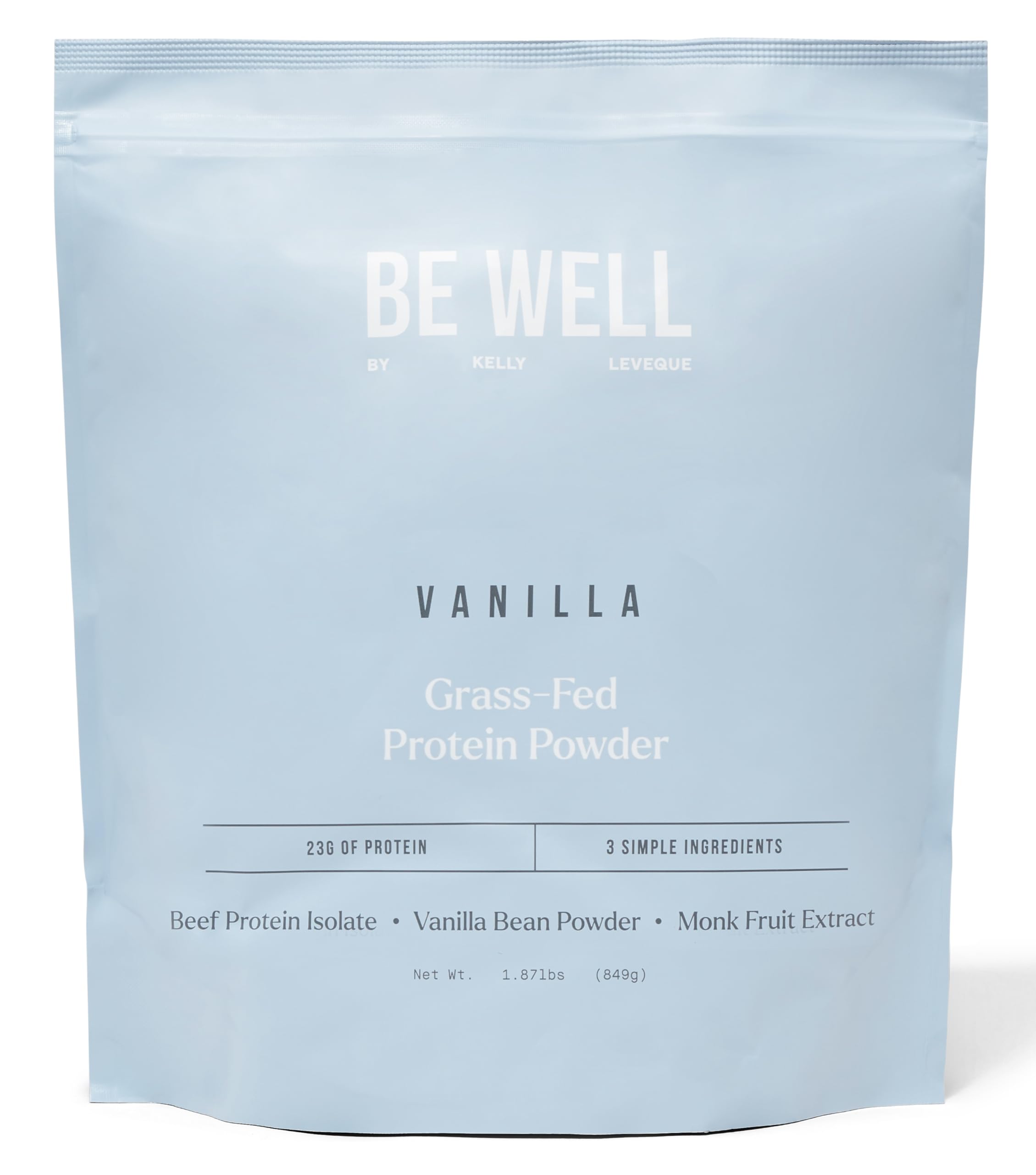 Be Well by Kelly LeVeque - Swedish Grass-Fed ef Protein Powder - Paleo and Keto Friendly, Dairy-Free & Gluten-Free - Low Carb Protein Powder with BCAAs & Collagen - 23g Protein (Vanilla - 30 Servings)