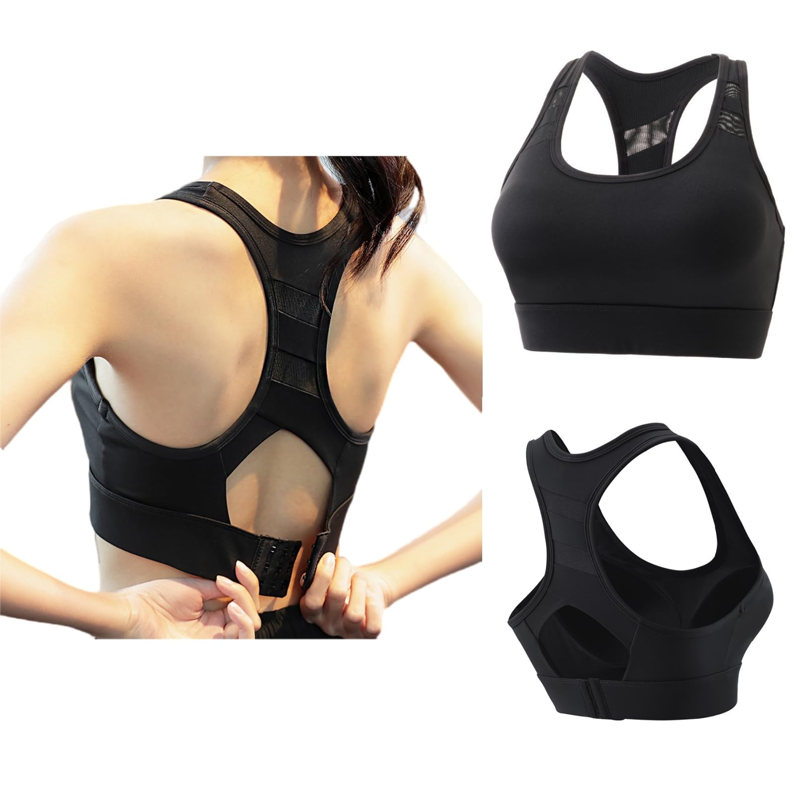 DAYONGWomen Sports Bras, Shock Absorption Yoga Bras with Padded, Quick Drying High Support Athletic Bras for Yoga, Running, Strength Training, Workout, Riding, Aerobic.