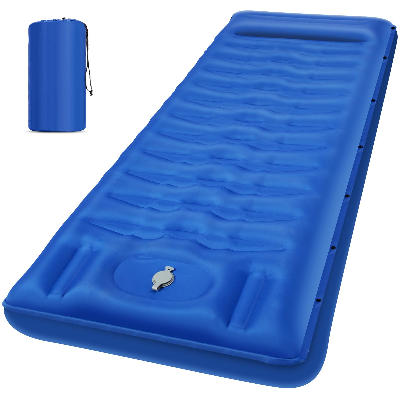 Sleeping Pad, Ultralight Thicken Inflatable Sleeping Pad for Camping, Built-in Pump, Great for Camping, Hiking, Carry Bag, Repair Kit, Compact & Lightweight Air Mattress(Blue)