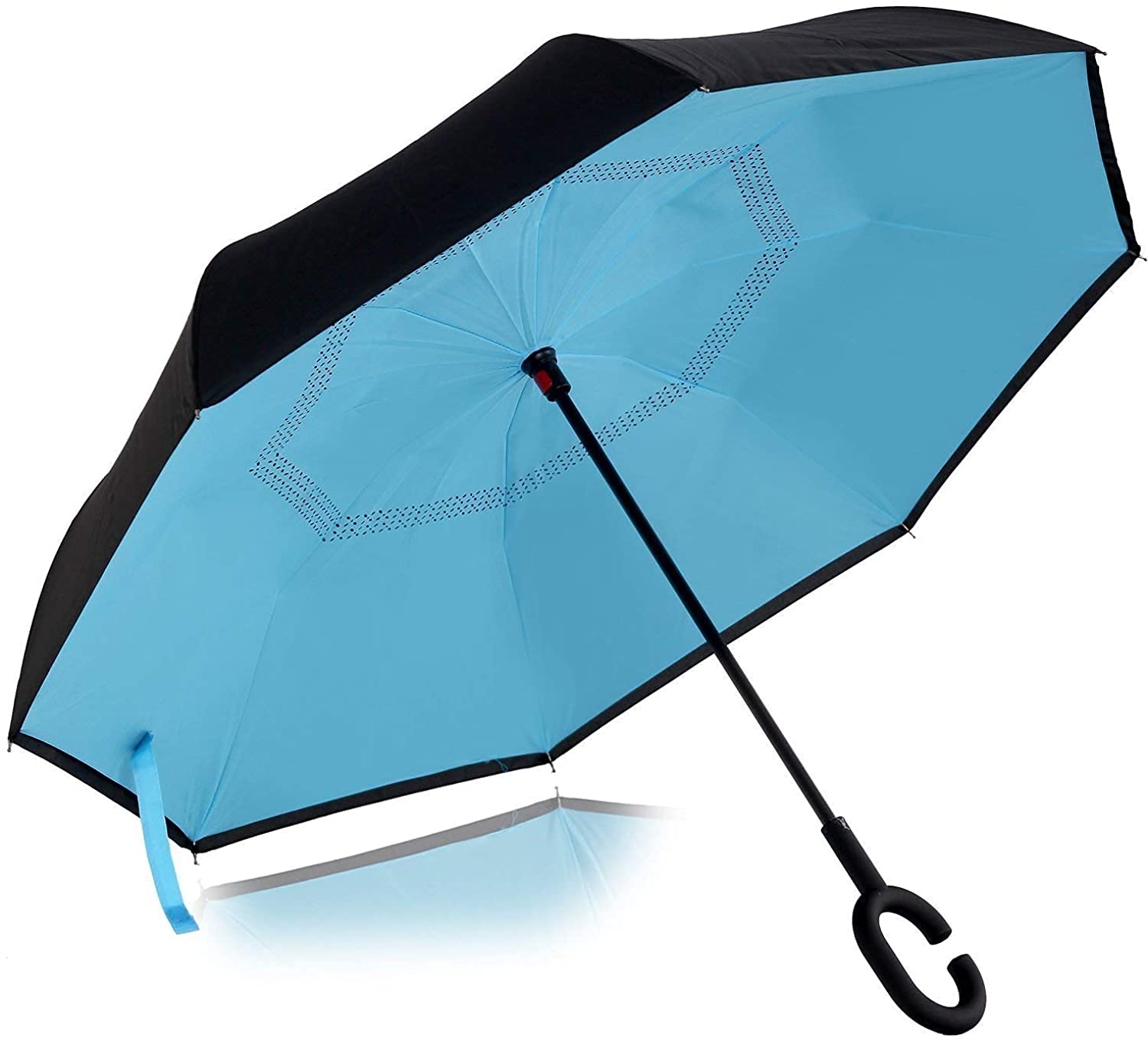 Automatic Inverted Reversible No Drip Umbrella with C Shape Handle (Multi)