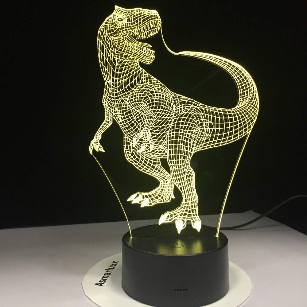 Tyrannosaurus Rex New Dinosaur 3D LED Lamp Night Lights with 7 Colors Light for Home Decoration Visualization Optical