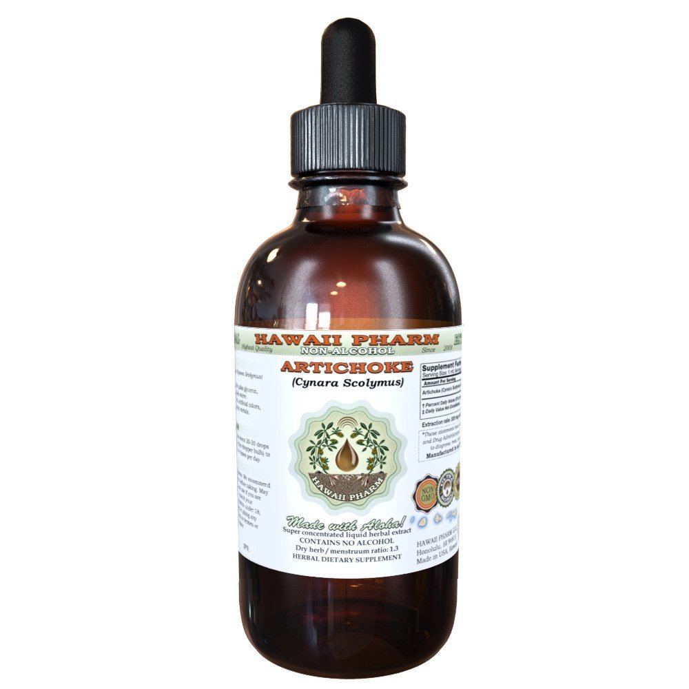 Hawaii PharmArtichoke Alcohol-Free Liquid Extract, Organic Artichoke (Cynara scolymus) Dried Leaf Glycerite Natural Herbal Supplement 2 oz