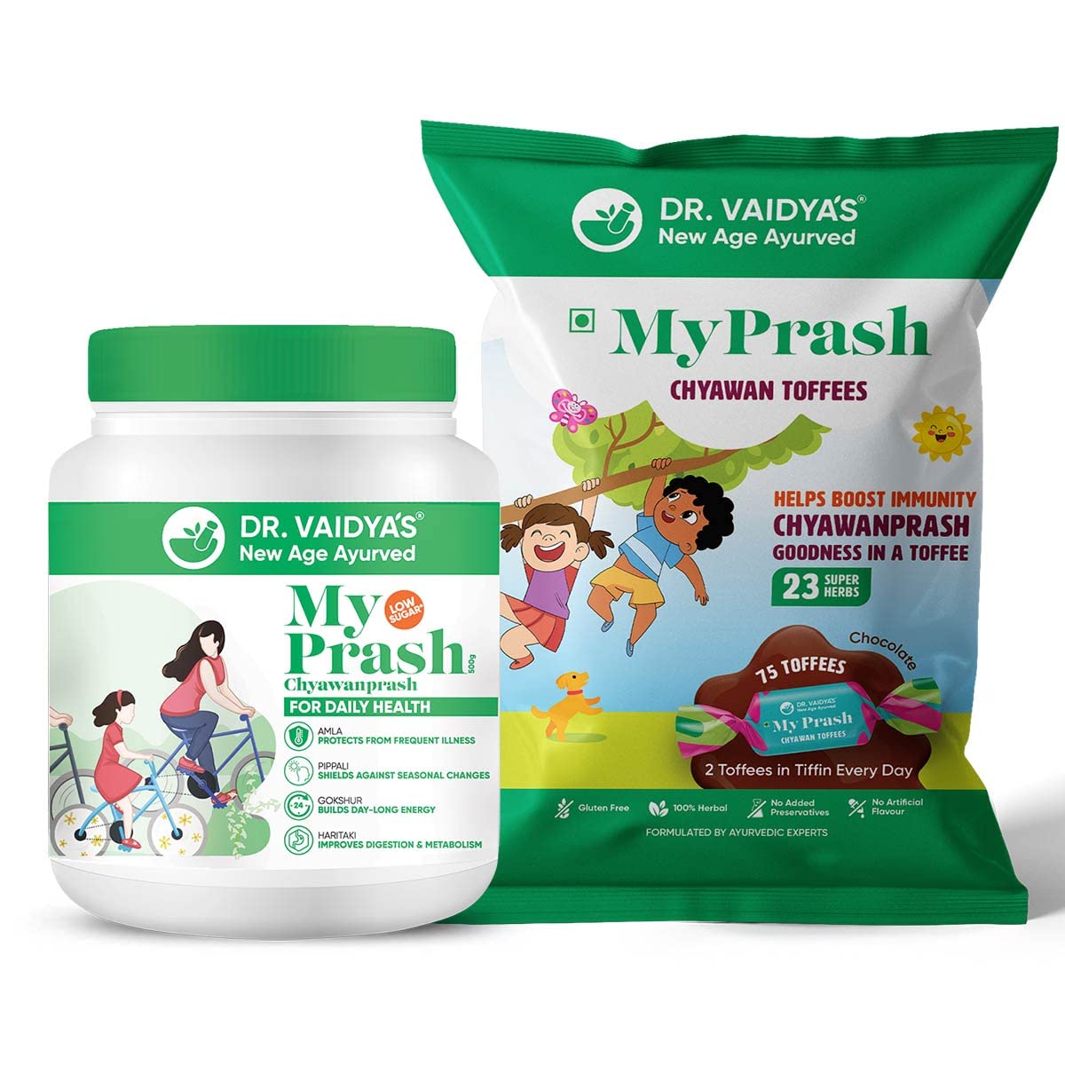 DR. VAIDYA'S new age ayurveda Dr My Prash Chyawanprash for Daily Health-500 Gms + Chyawan Toffees