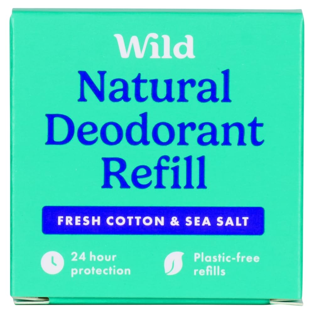 Wild Natural Deodorant Refill, fresh cotton and sea salt, 40g