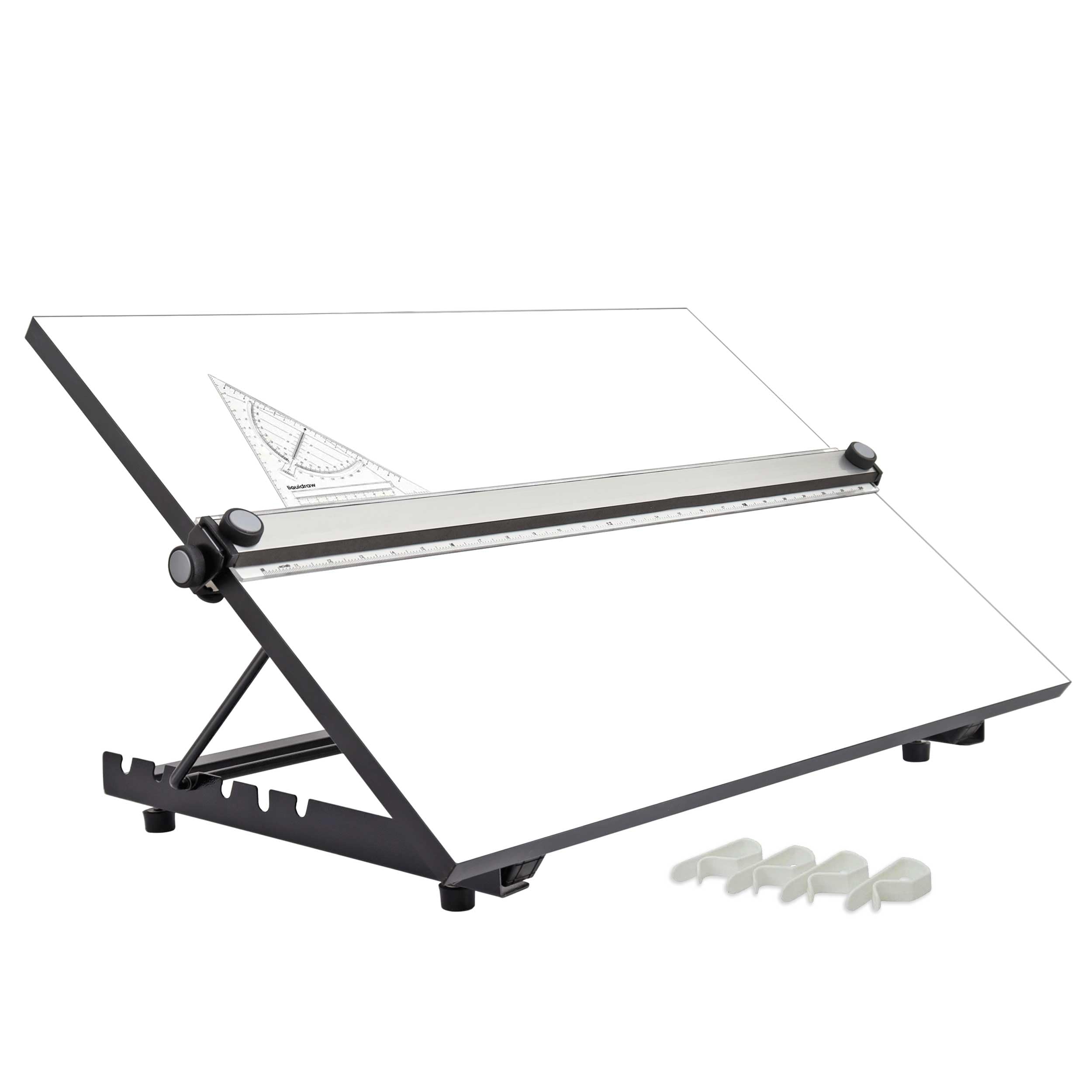 A3 Drafting Board Architectural Parallel Motion Bar, Table Top 5 Adjustable Working Angles, with Drawing Board Clips & Set Square for Drafting, Artists, Architects, Students & Professionals