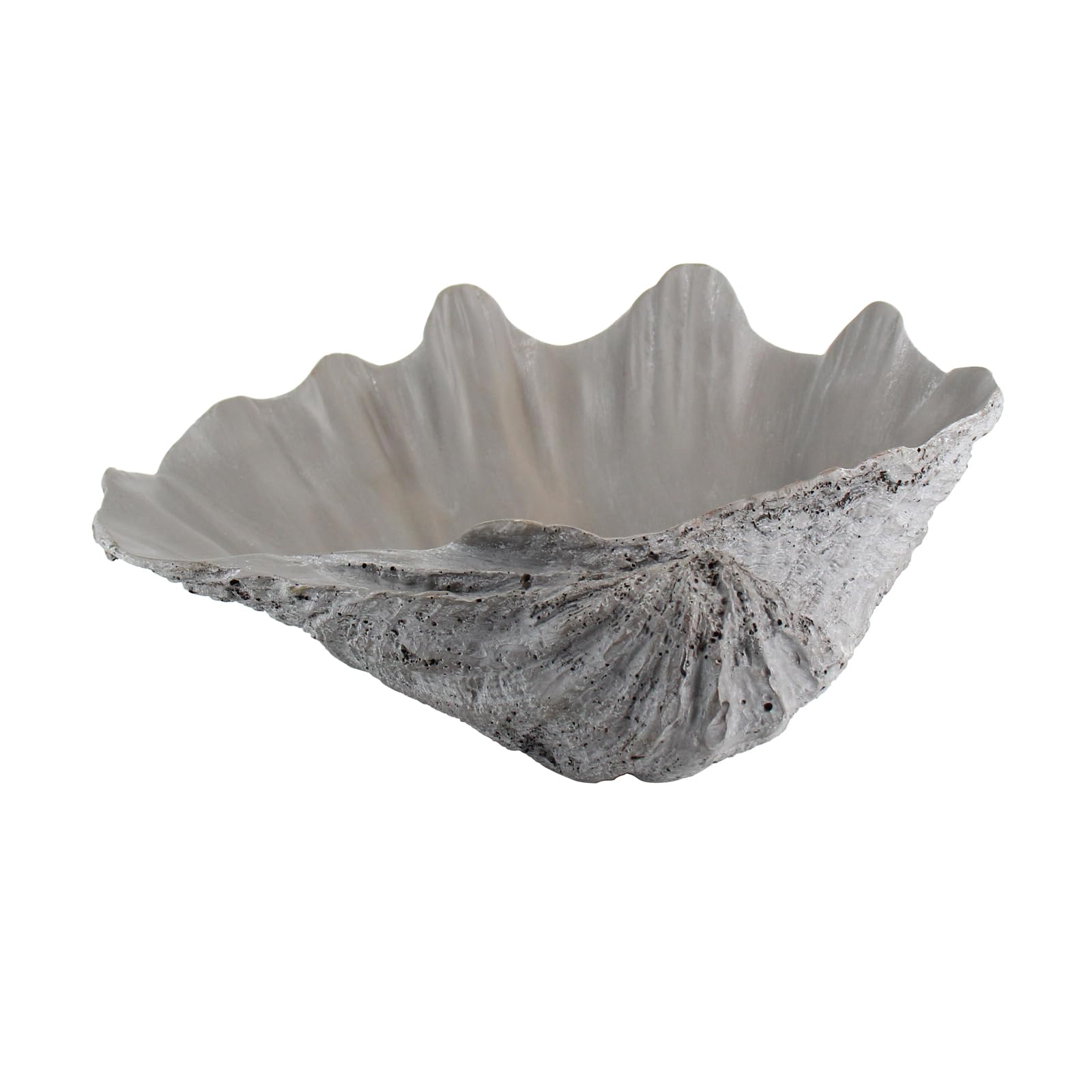 Seashell Bowl Clam Shell Bowl Coastal Decor, Cement Grey Color Style,Elegant Coastal Accent for Home Decor