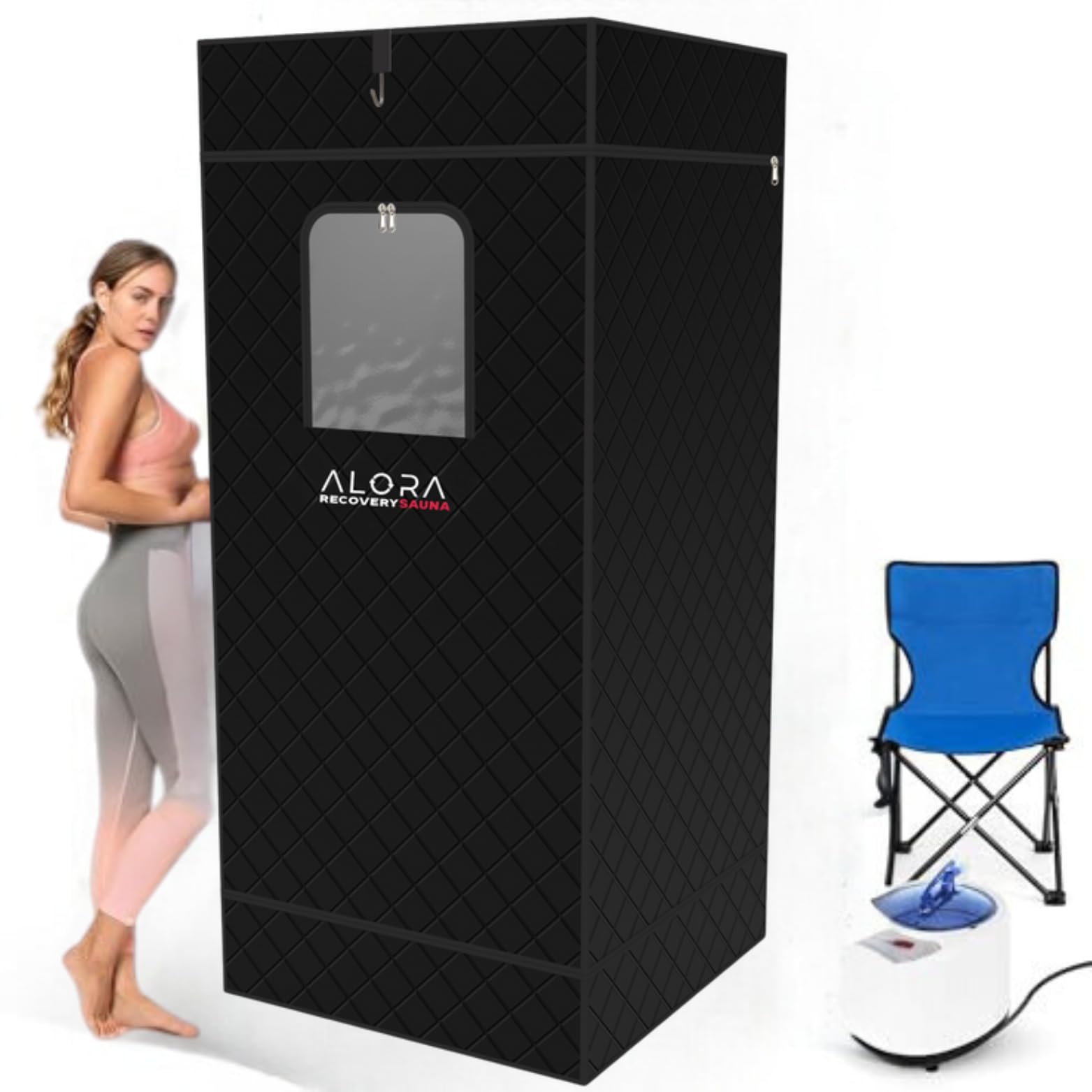 Portable Steam Sauna with Bluetooth Control, Steamer, Body Tent, Foldable Chair | Personal Home Spa | FCC Certified