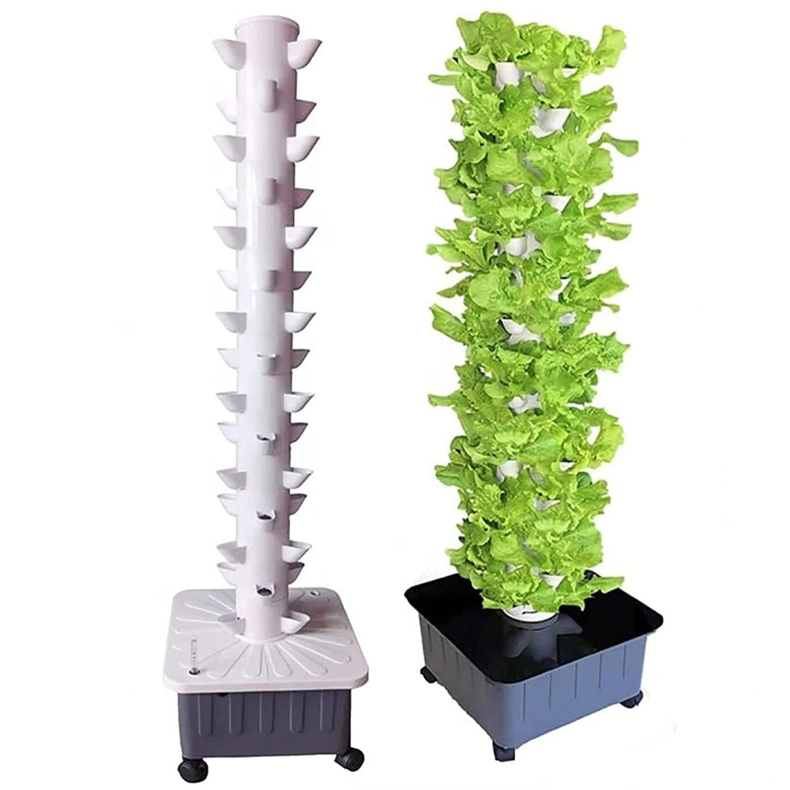 WTAILYSOUE 45 Pods Garden Hydroponic Grow, Garden Tower Aeroponic Grow Kit with Pump and Removable Water Tank for Home Kitchen Gardening