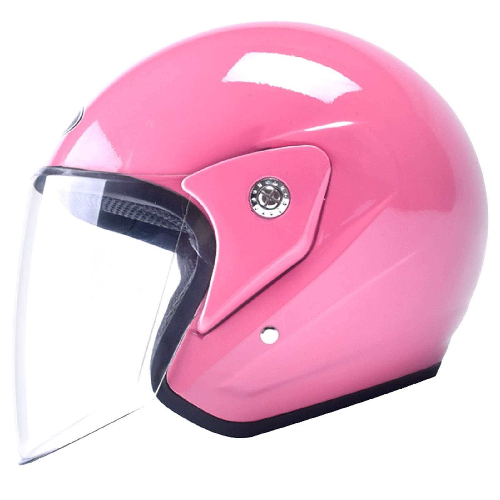 Motorcycle Half Opening Face Retro Helmet,Motorbike Moped Jet Bobber Pilot Crash Chopper Half Helmet with Removable and Rotating Goggles for Adult Men Women (Color : A)