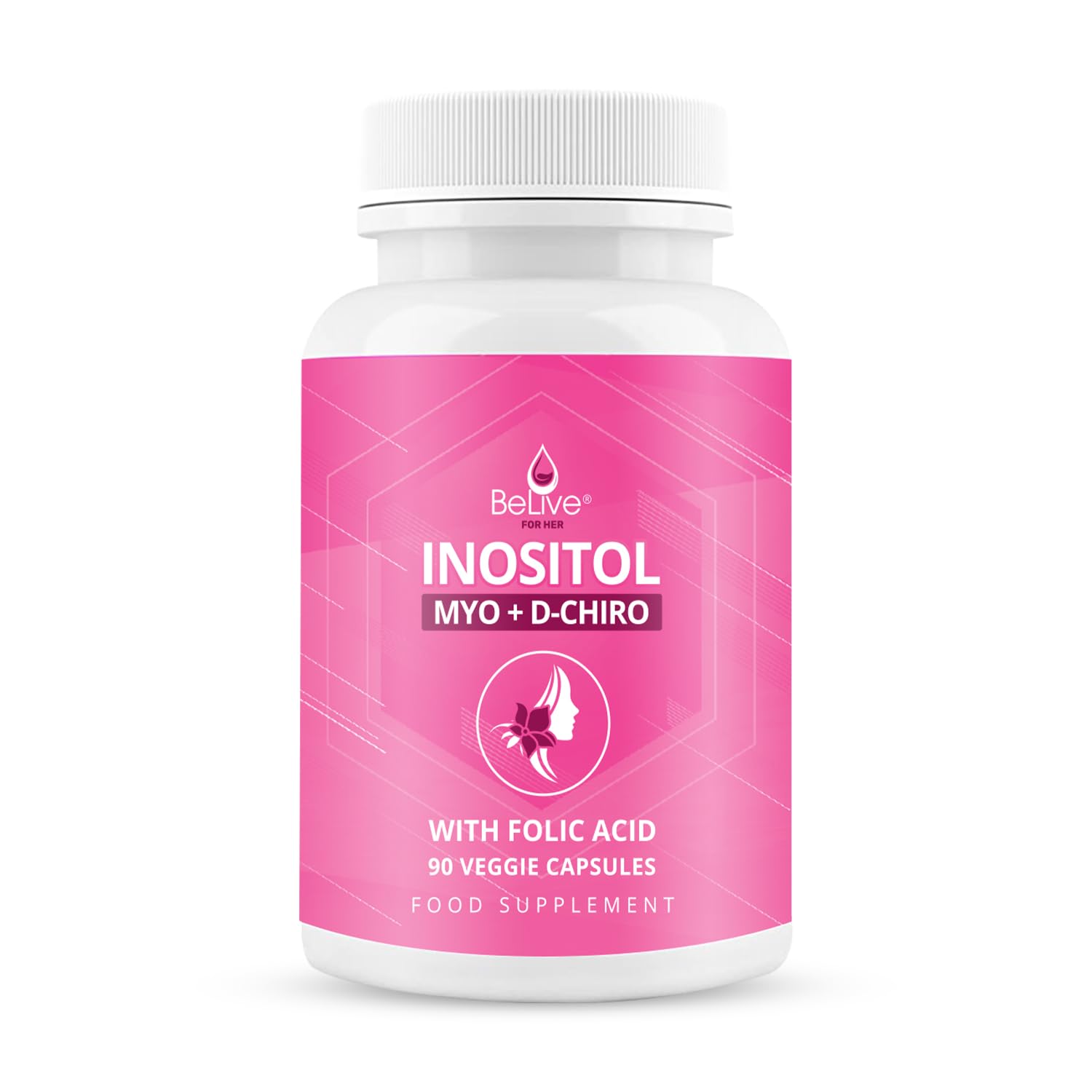 Myo-Inositol & D-Chiro Capsules with Folic Acid for PCOS | Prenatal Fertility Supplements for Women | Vitamin B8 | Improves Hormonal Balance & Supports Ovarian Function | 40 to 1