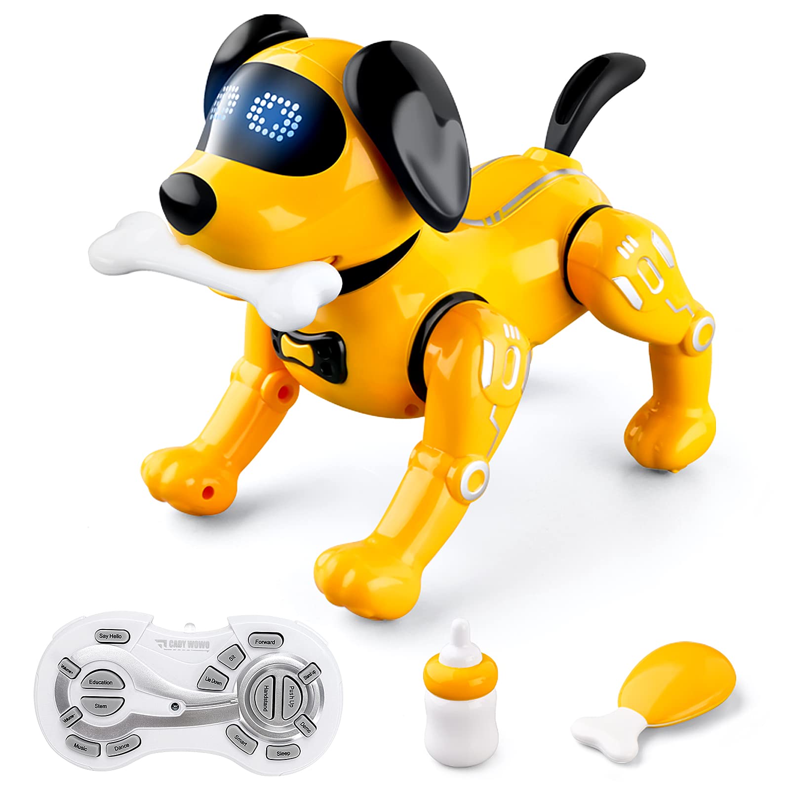 URBZUERemote Control Robot Dog Toy for Kids, Smart Robotic Dog, Programmable Robot Toy, Electronic Interactive Puppy With Stunts, Music & Dance - STEM Educational Toys Gift for Kids Boys Girls