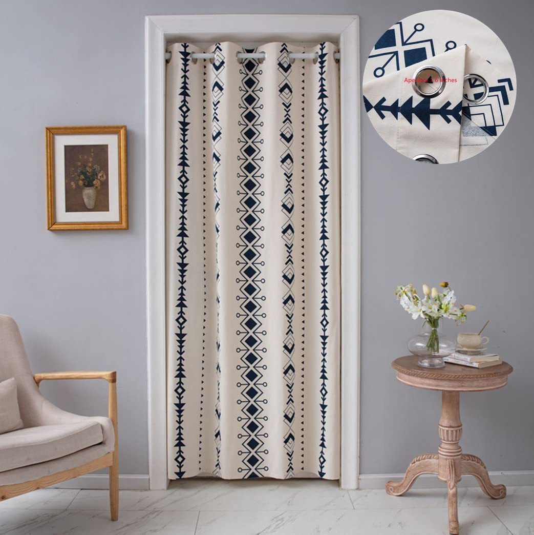 F-CHU Boho Door Curtains for Doorways Privacy,Room Divider Curtains, Insulated Curtains,1 Panel 47x79 inch,Suitable for Door Width27-39inch (NOT Include Rome Bar, Telescopic Rod)