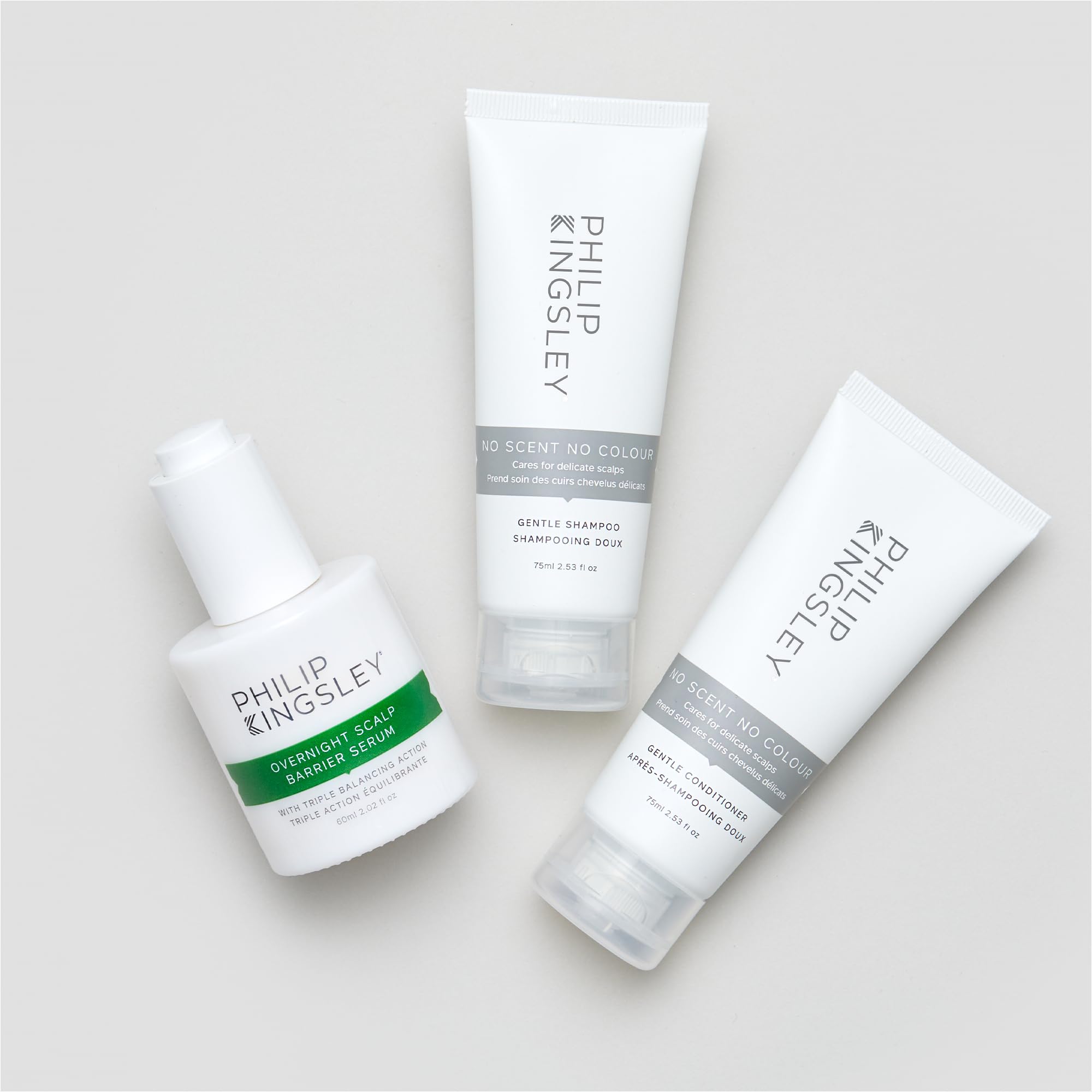 PHILIP KINGSLEYScalp Care Discovery Collection - Includes No Scent No color Shampoo and Conditioner and Overnight Scalp Barrier Serum for Sensitive and Delicate Scalps