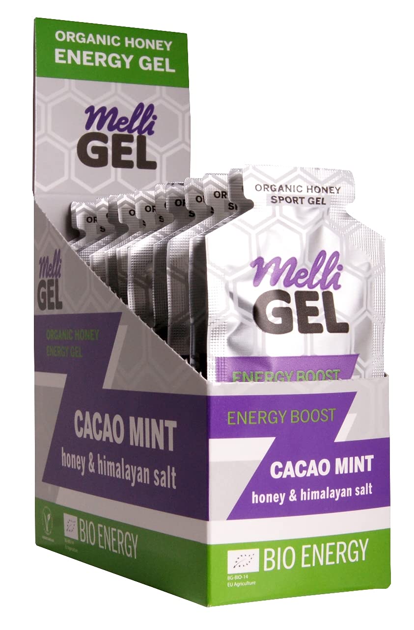 MELLI GELEnergy Organic Honey Cacao Mint 32 g, Informed Sports Tested Box of 12