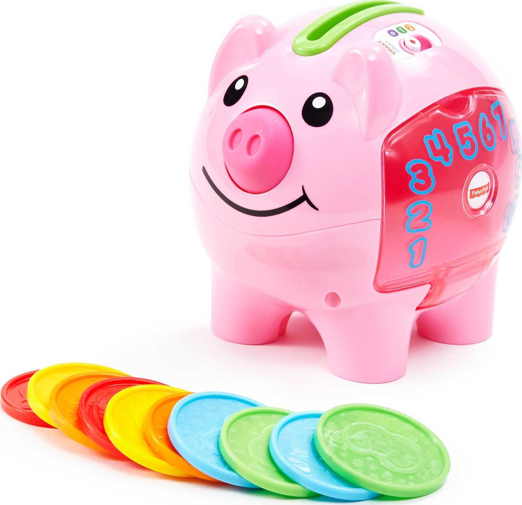 Fisher-PriceBaby & Toddler Toy Laugh & Learn Smart Stages Piggy Bank with Learning Songs & Phrases for Infants Ages 6+ Months