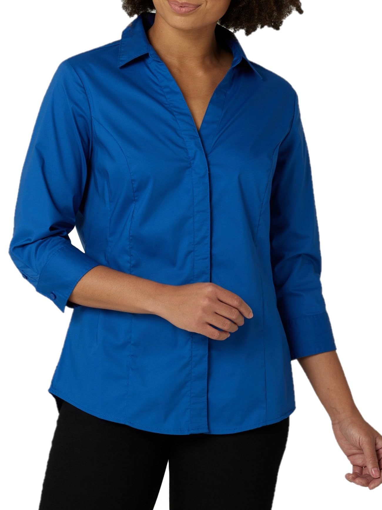 Riders by Lee IndigoWomen's Plus Size Easy Care ¾ Sleeve Woven Shirt