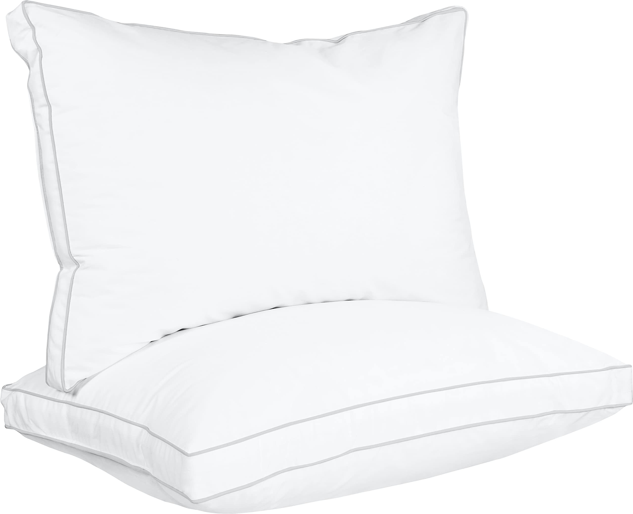 Utopia Bedding Bed Pillow for Sleeping Standard Size (White), Pack of 2, Cooling Hotel Quality, Gusseted Pillow for Back, Stomach or Side Sleepers