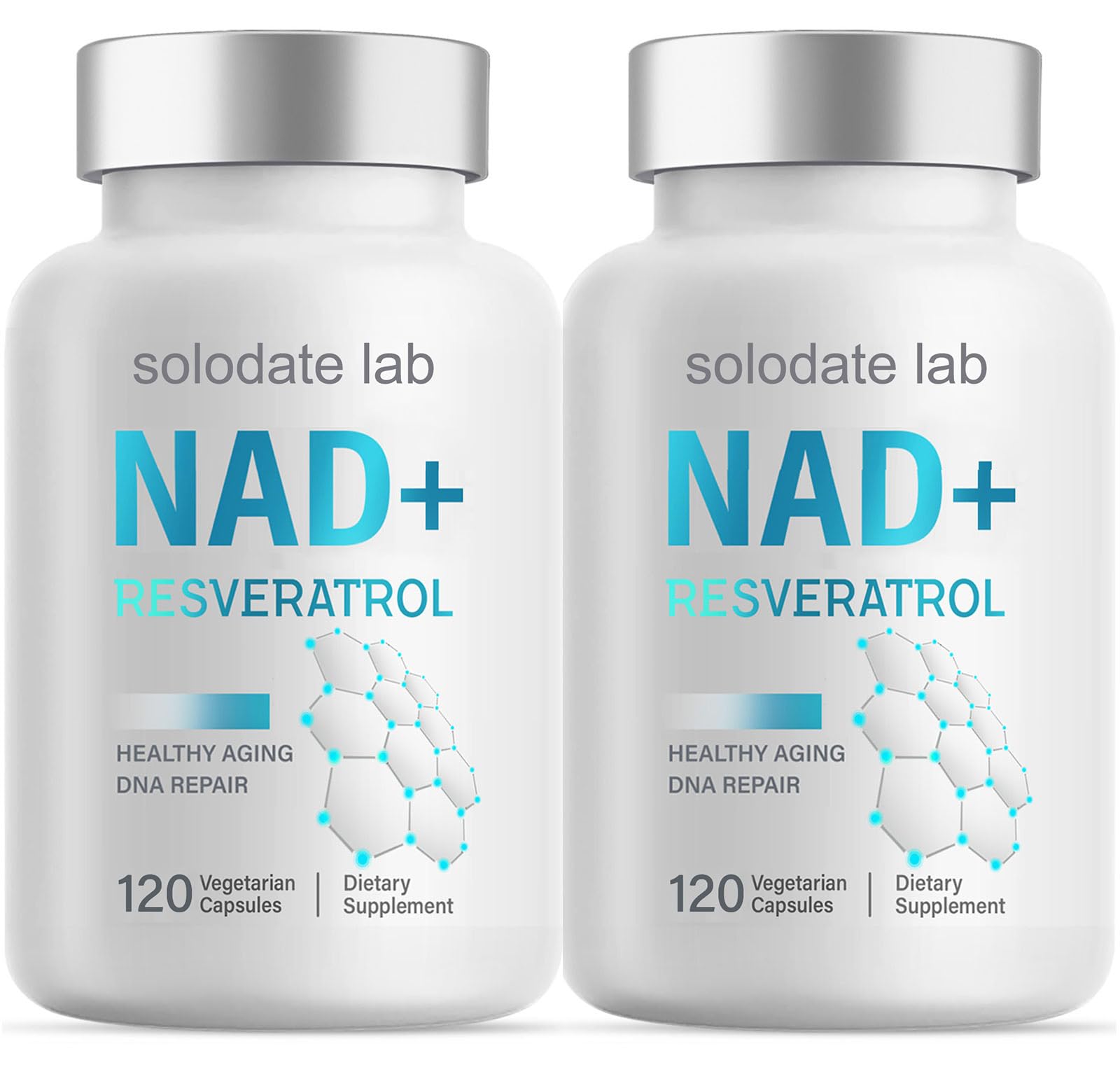 NAD Supplement 1000mg, True NAD+ & Resveratrol, NMN Alternative for Cellular Energy & Healthy Aging - 2 Pack