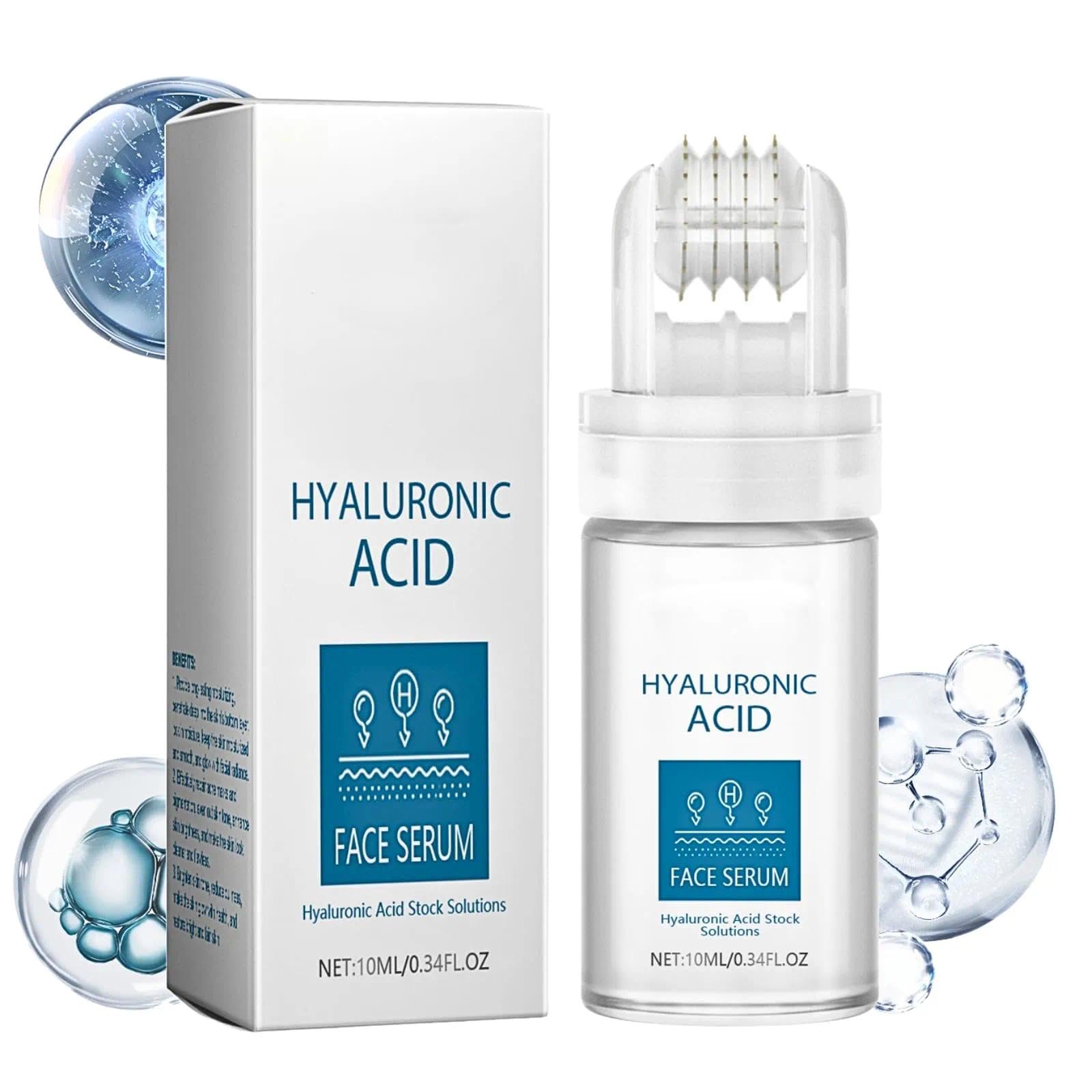 Hyaluronic Acid Microneedling Serum, Gla-Mory Micro-Infusion Facial System, Hyaluronic Acid Micro Needling Roller, Hyaluronic Acid Serum, Hyaluronic Acid Face Serum for Women, Hydrating, Anti Wrinkle