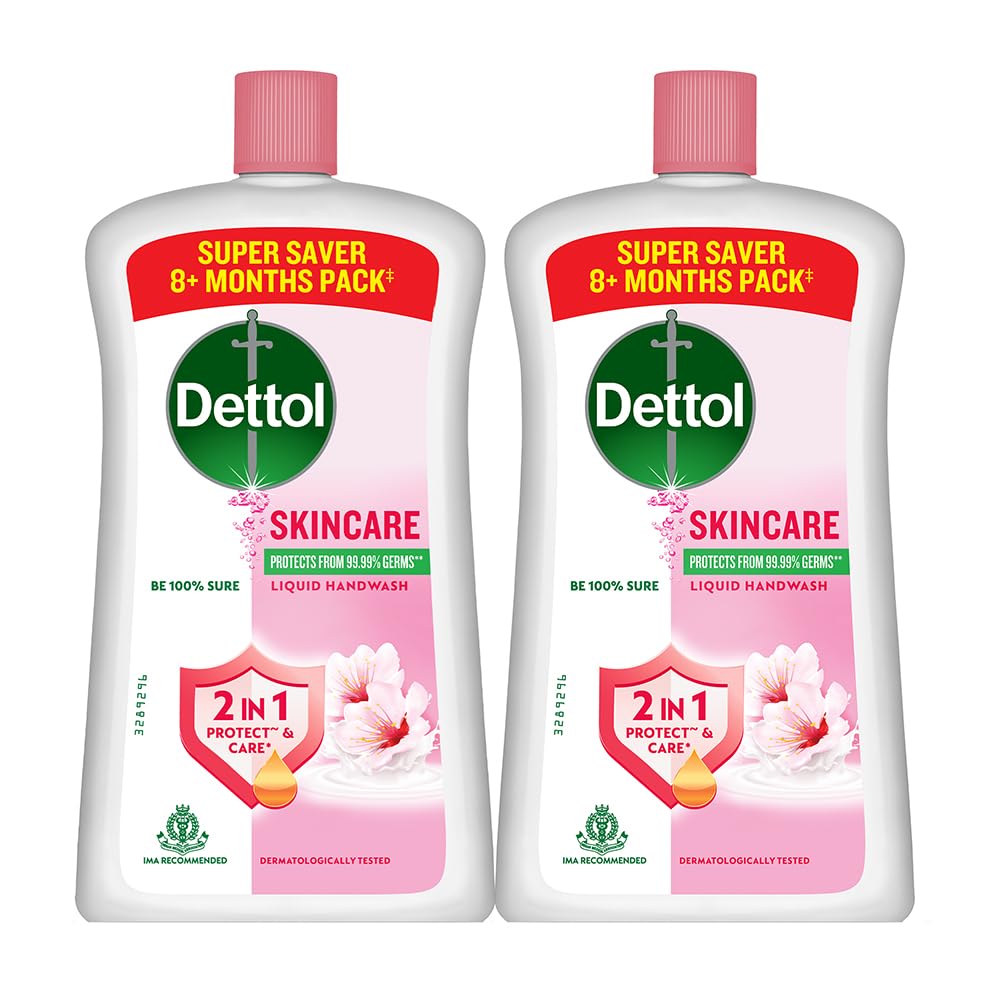 DettolSkincare Liquid Handwash | 875ml (29.59 Fl Oz) | Pack of 2