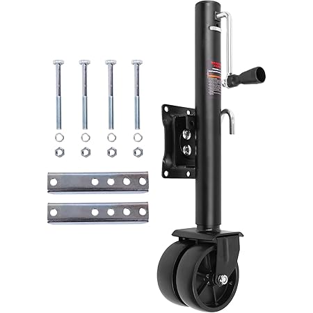 Trailer Jack with 6" Dual Wheels - Heavy Duty Swivel RV Boat Trailer Jack Included Bolt-on mounting Hardware, 12" Lift Capacity 2000 LBS