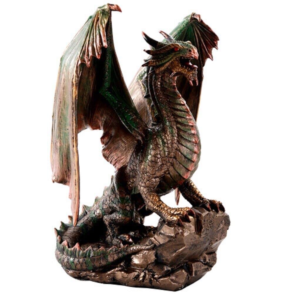 Pacific GiftwareBronzite Dragon Standing on Rock Statue Collectible Figurine 9 Inch