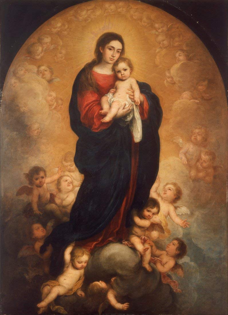 Tallenge - Virgin And Child In Glory - Bartolome Esteban Murillo - Small Poster Paper (12 x 17 inches)