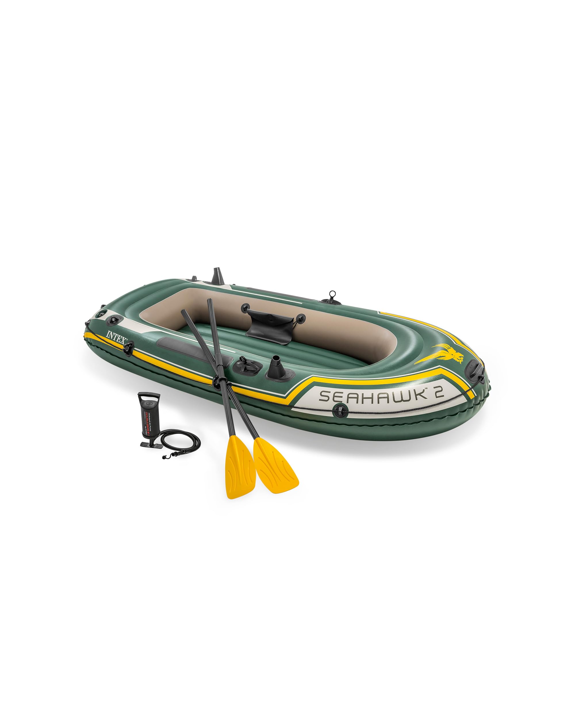 IntexSeahawk 2 Fishing Boat Set With Oars - 68347, Green