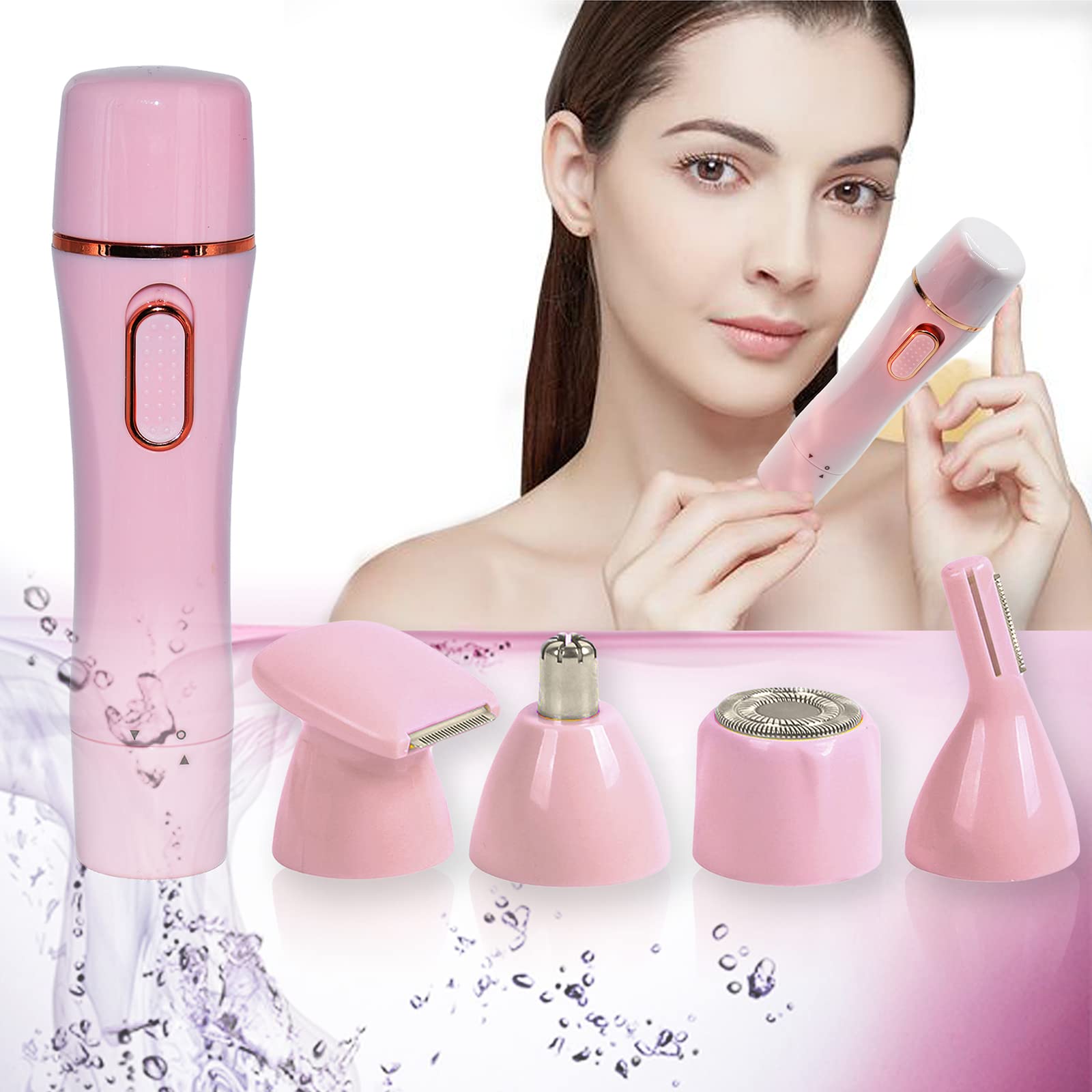 Epilator for Women,Wet & Dry,Facial Hair Removal,Women Shaver & Trimmer,Rechargeable,Eyebrow Razor for Face,Lips, Nose, Hand, Armpit, Leg and Bikini for Women Ladiesï¼Ë†4 in 1ï¼â€°