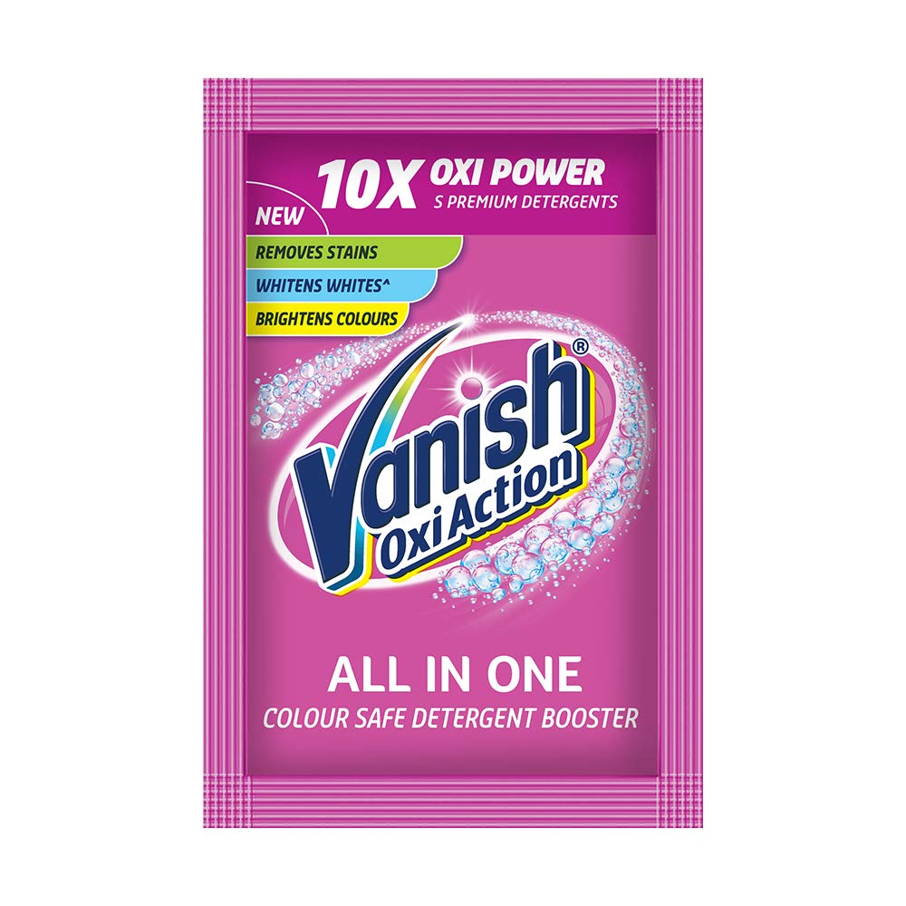 Vanish All in One Powder Detergent Booster - 25 g | Removes Stains, Whitens Whites and Brightens Colors