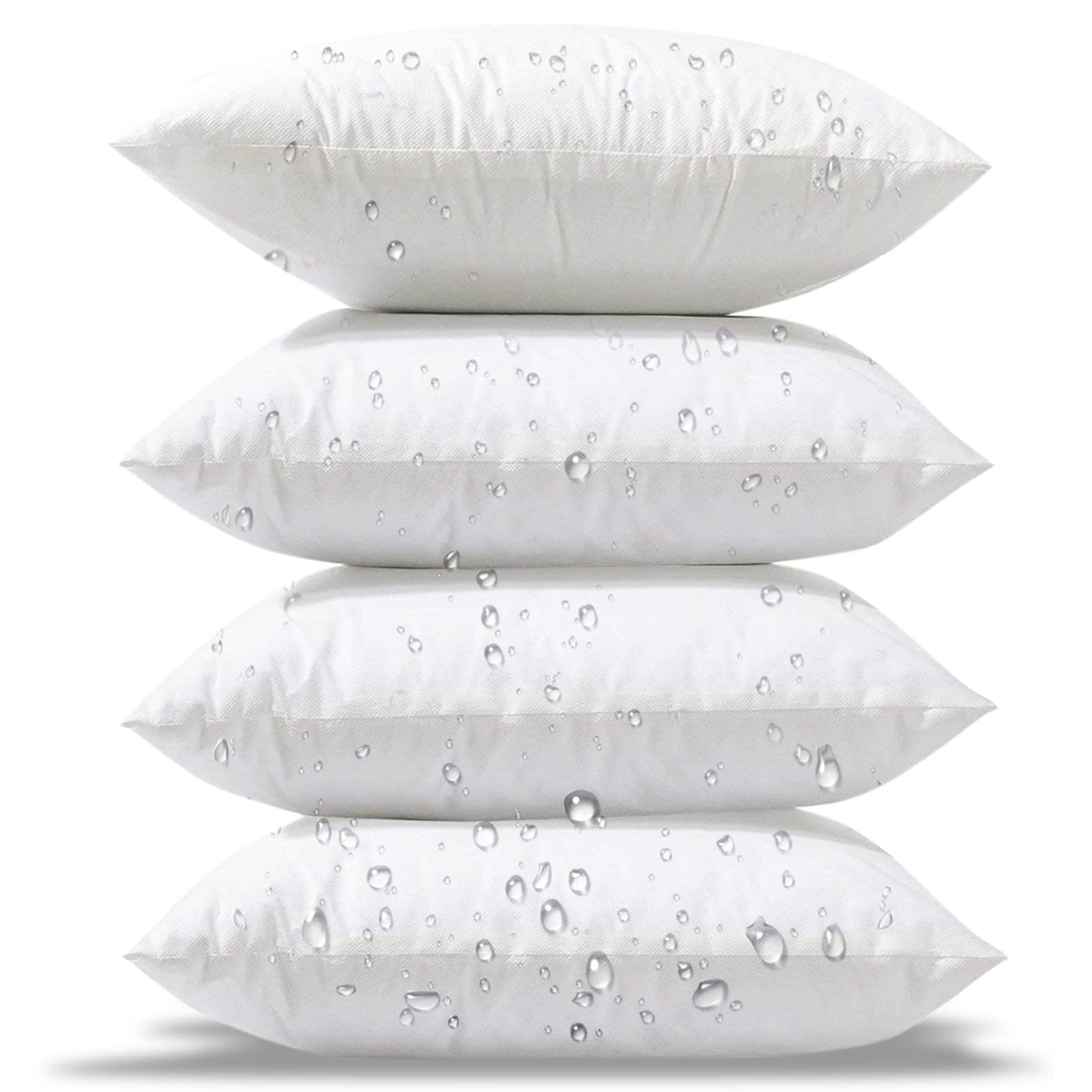 Phantoscope 18 x 18 Outdoor Pillow Inserts - Pack of 4 Outdoor Pillows Water Resistant Throw Pillow Inserts Hypoallergenic Square Decorative Couch Sham Cushion Stuffer - 18 Inches