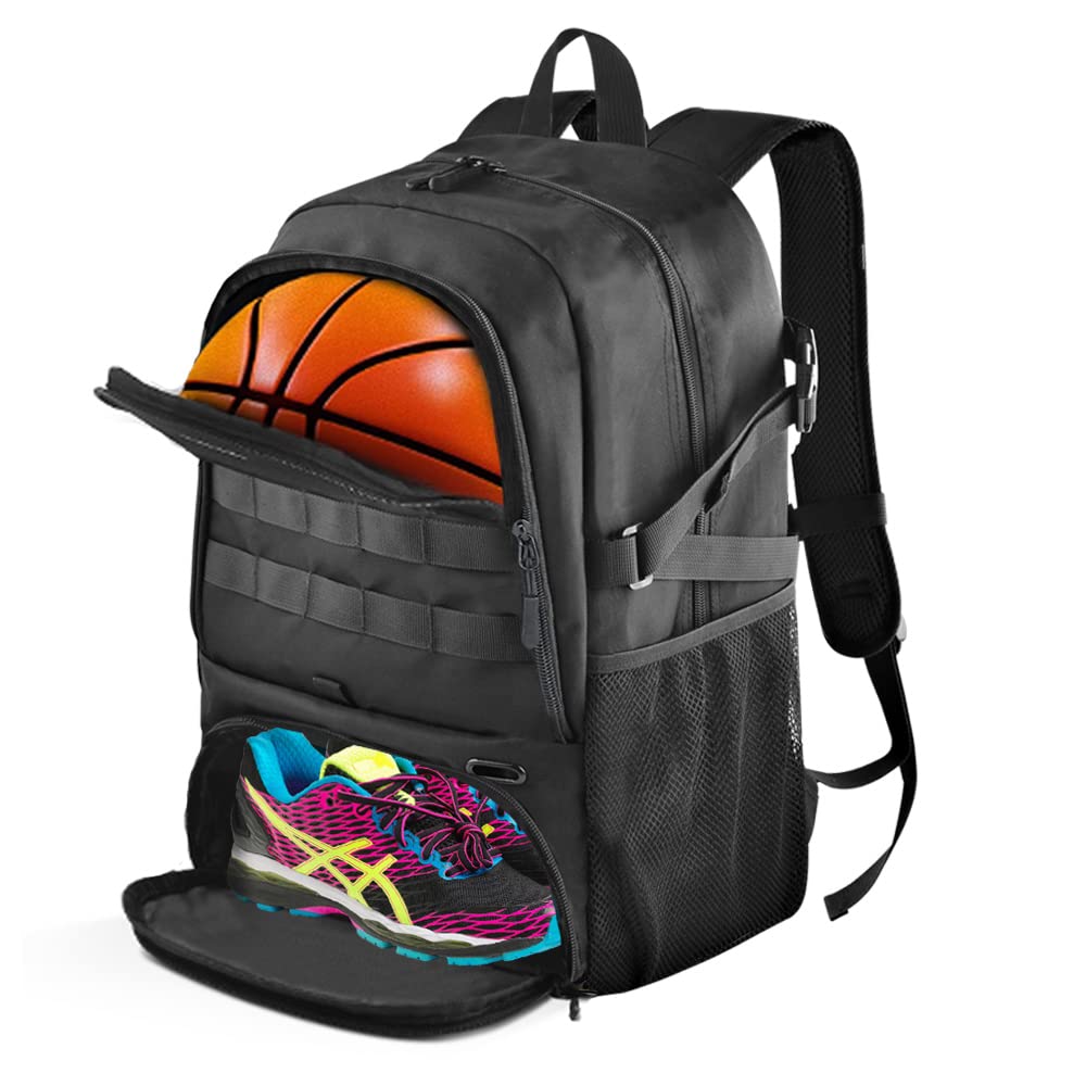 BROTOU Basketball Bag, Soccer Ball Backpack for Sports, Soccer Volleyball Football Backpack Sports Gym Bag with Shoe and Ball Compartment