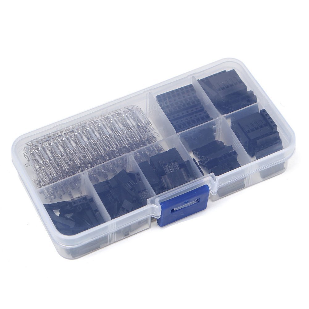 DollaTek 310PCS 2.54mm Male Female Dupont Wire Jumper and Female(1Pin 2Pin 3Pin 4Pin 5Pin 6Pin 8pin) Header Connector Housing Assortment Kit + Plastic Box