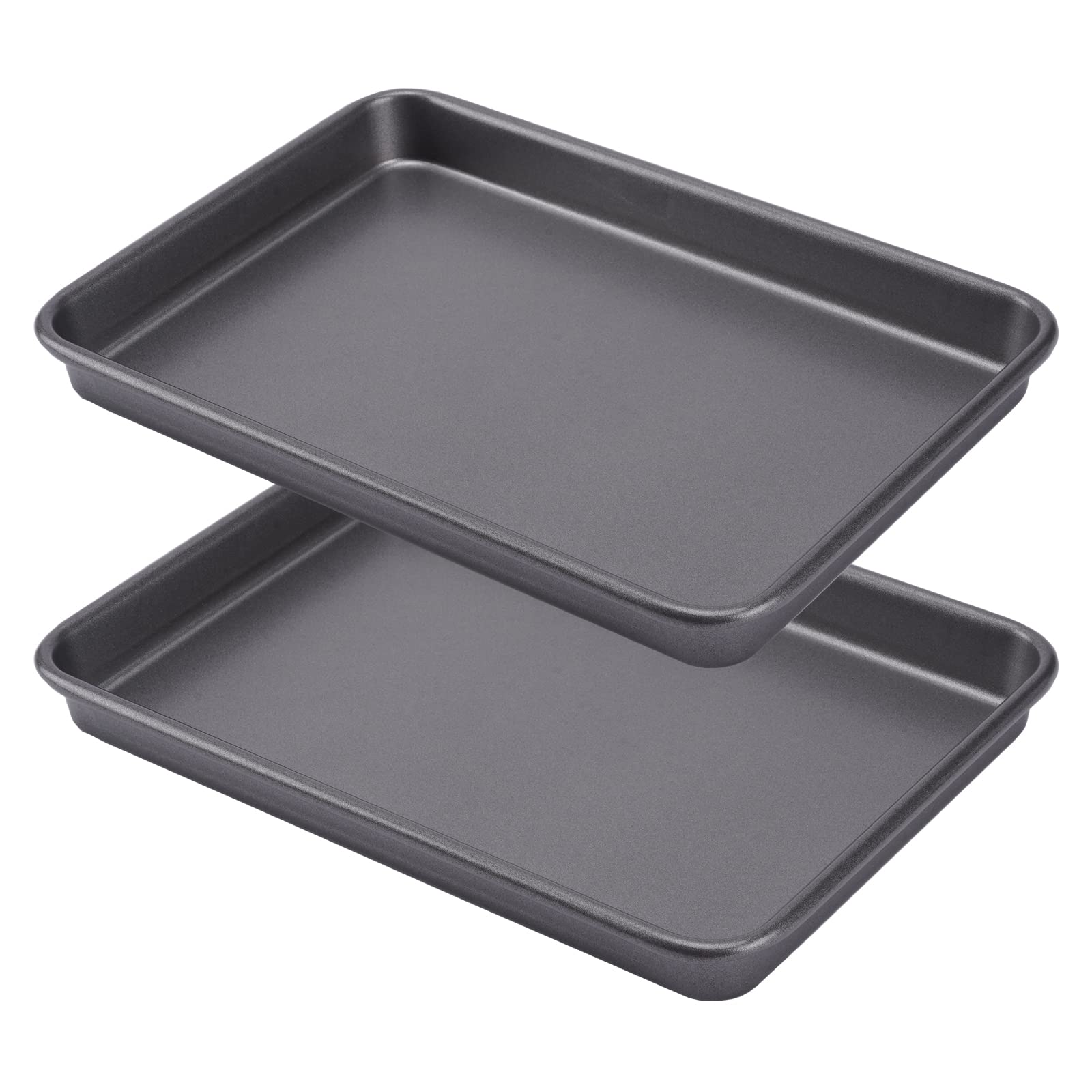 HYTK Thicken 1/4 Quarter Cookie Baking Sheet Pan 13.58 x 9.84Inch (Inner 12.8x9.06) Non-Stick Carbon Steel Bakeware 2 Pack