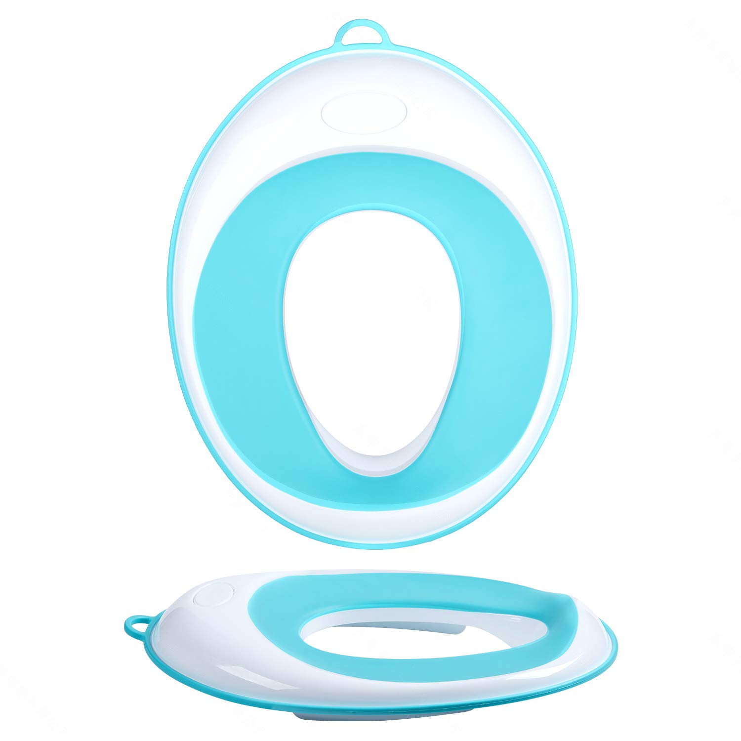 Potty Training Toilet Seat-Toddler Kids Toilet Trainer Ring for Boys or Girls -Non-Slip Surface, Storage Hook- (Blue)