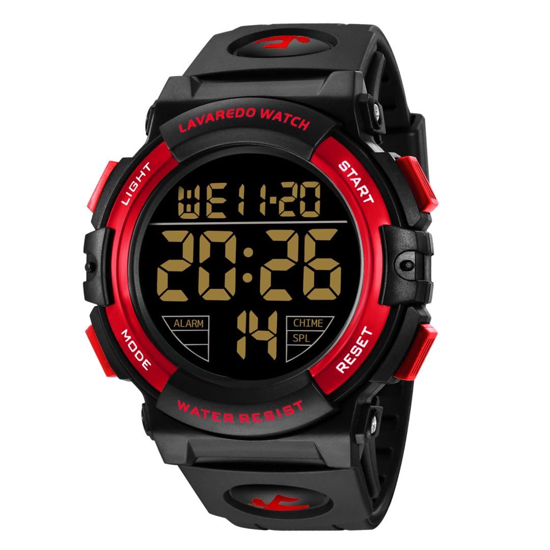 aswan watchMen's Digital Watch with Alarm Clock, Stopwatch, Light, Date Sports Watch with Silicone Strap