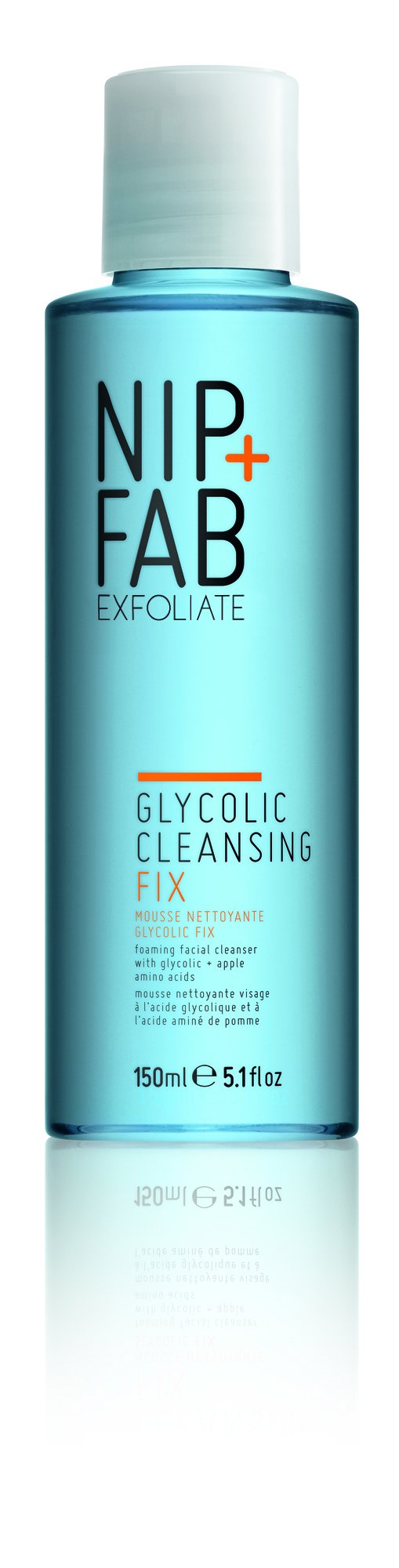 Nip + Fab Glycolic Acid Fix Foaming Cleanser for Face with Olive Oil, Exfoliating Resurfacing AHA Facial Cleansing Foam Wash for Exfoliation Even Tone Brighten Skin, Fine Lines and Wrinkles, 150 ml