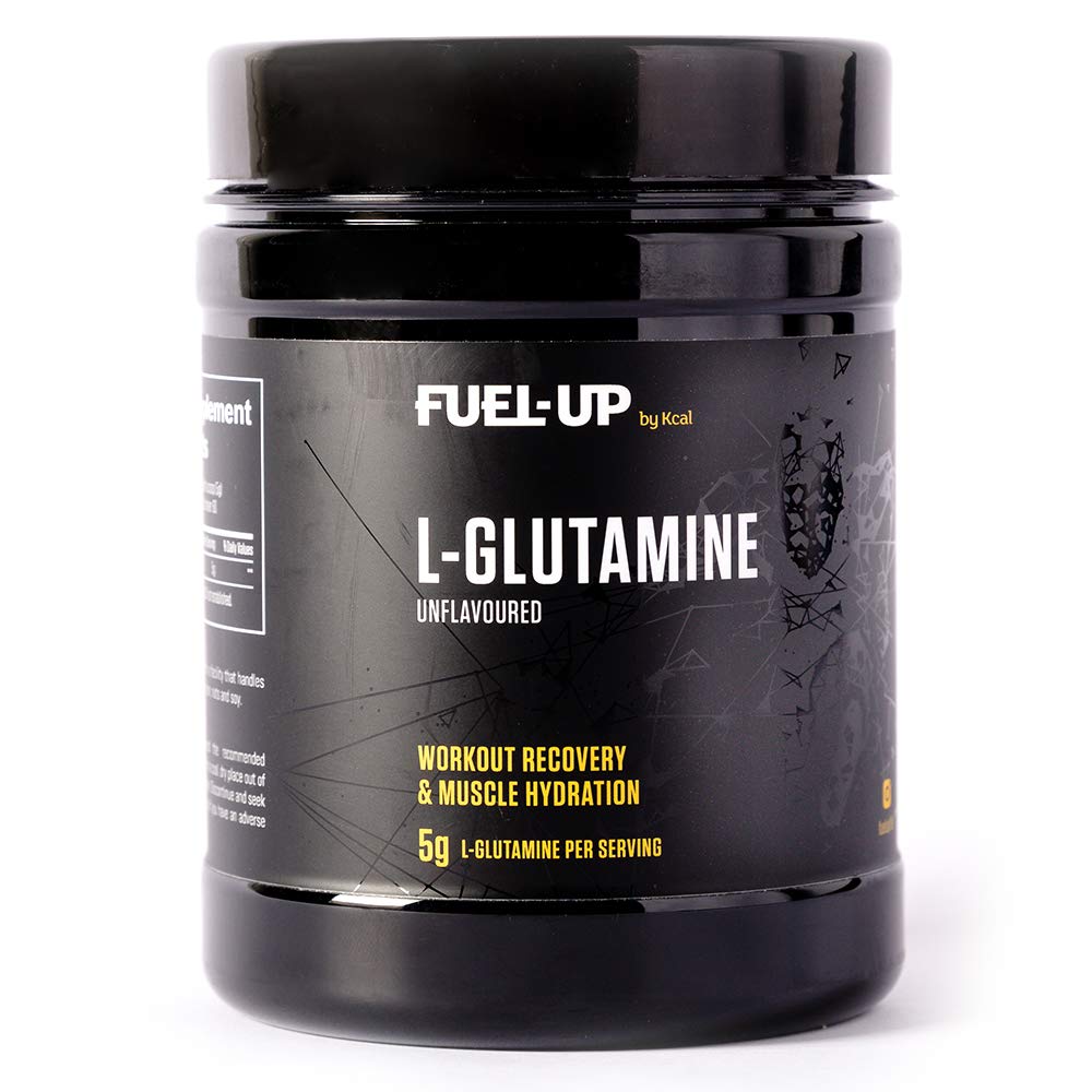 FUEL-UP by Kcal L Glutamine -100% Pure Unflavoured L Glutamine Powder, for Muscle Recovery and Post-Workout. Each serving contains 5g of L Glutamine. 60 servings per container,300G