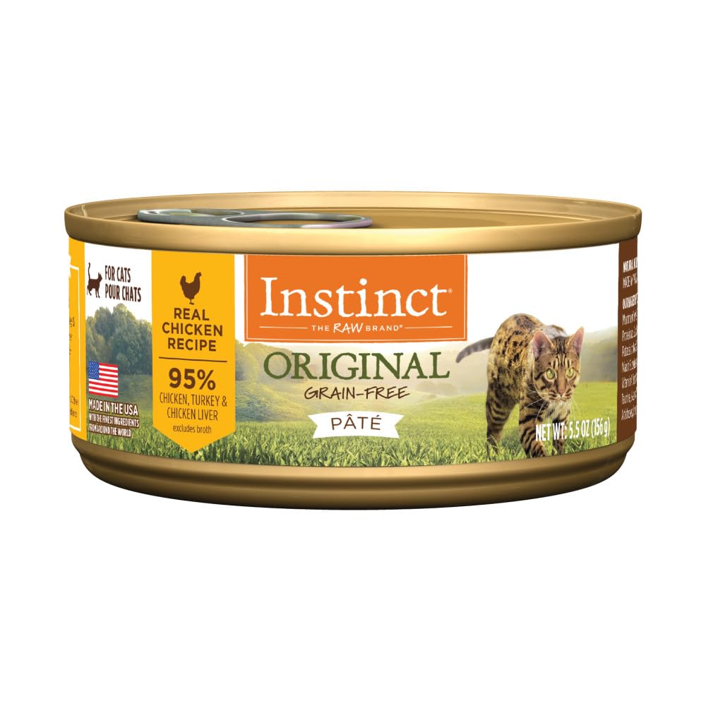 InstinctOriginal Grain Free Real Chicken Recipe Natural Wet Canned Cat Food, 5.5 Ounce (Pack of 12)