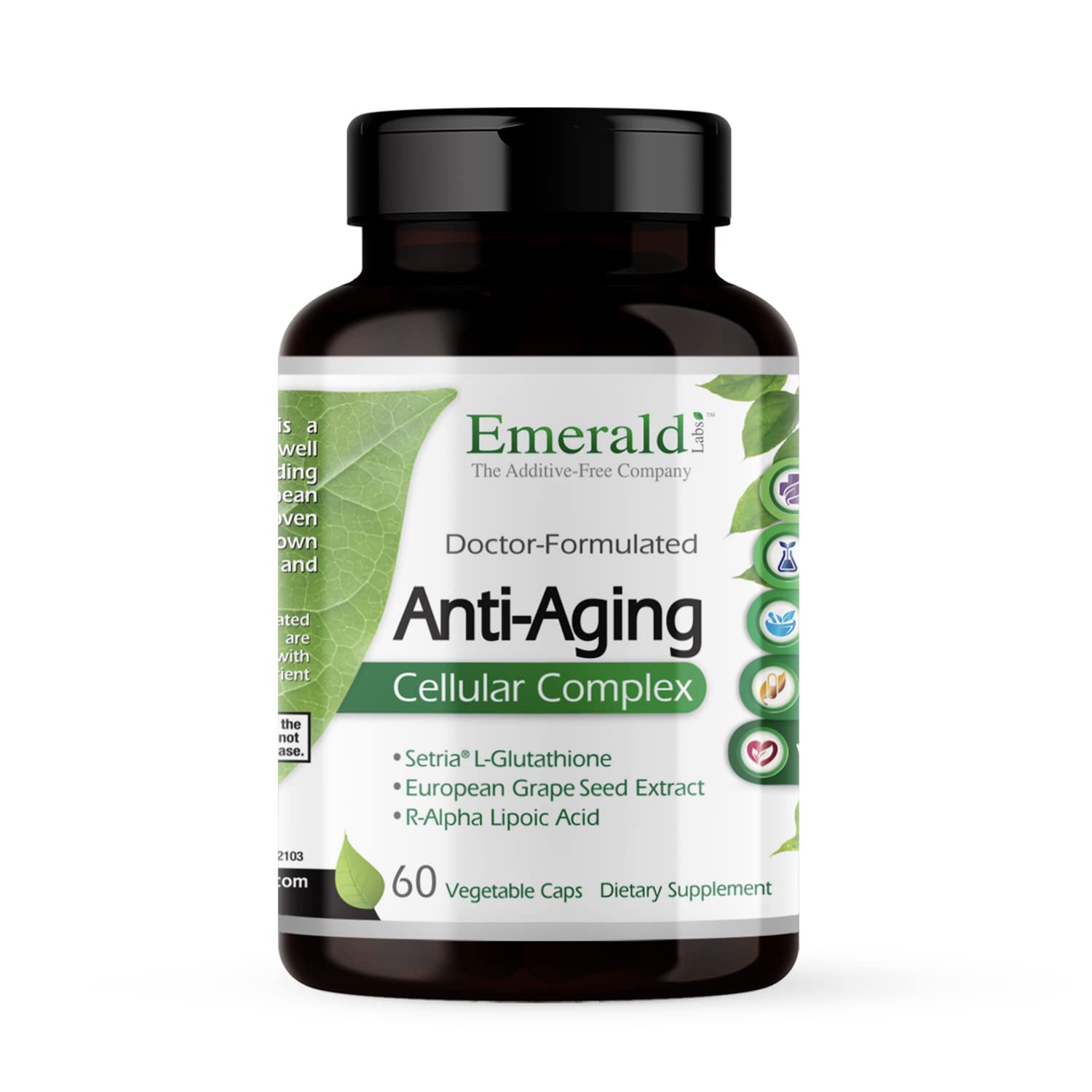 EMERALD LABS Anti-Aging Cellular Complex - Formulated with L-Glutathione, Resveratrol, CoQ10, Grapeseed Extract, and Alpha Lipoic Acid - 60 Vegetable Capsules