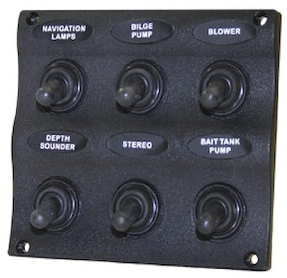 Unified Marine 50031297 SeaSense Wave Design 6 Gang Switch Panel,