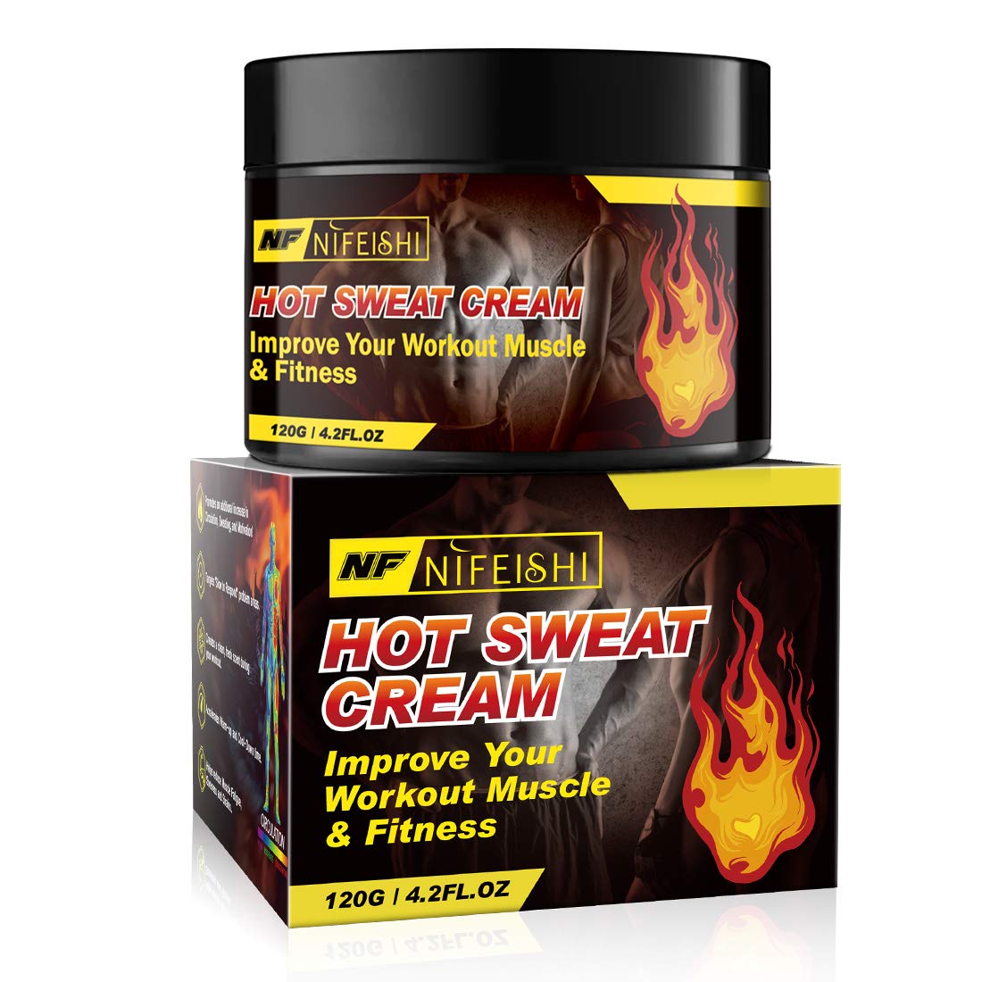 NIFEISHI Hot Sweat Cream, Workout Sweat Enhancer, Weight Loss Fat Burner for Women and Men, Slimming Gel, Fat Burner and Natural Anti Cellulite Cream, Improve Your Workout Muscle & fitness-120g